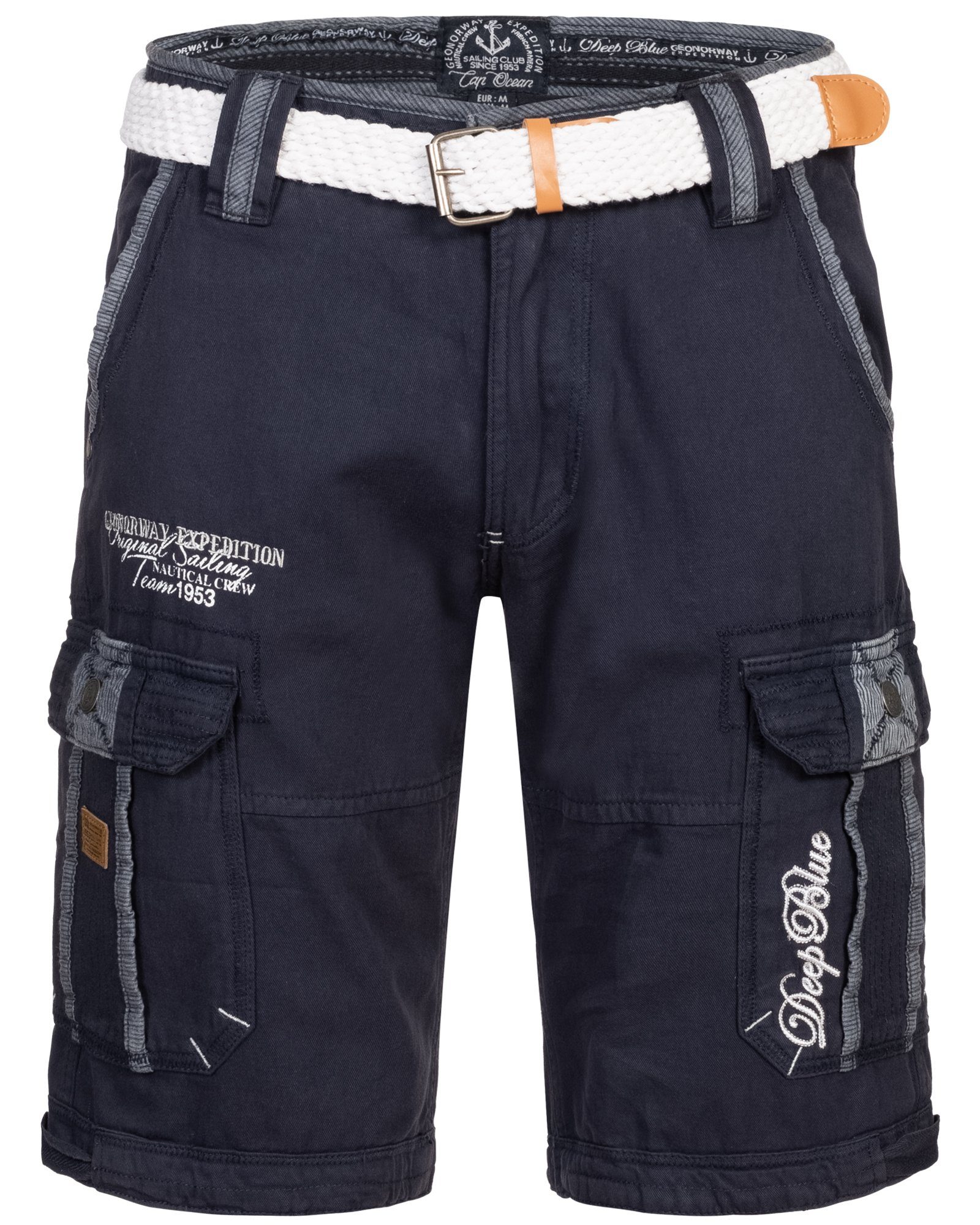 Geographical Norway Shorts Herren Cargo Shorts Kurze Hose Short Bermuda Knielang Sommer + Gürtel