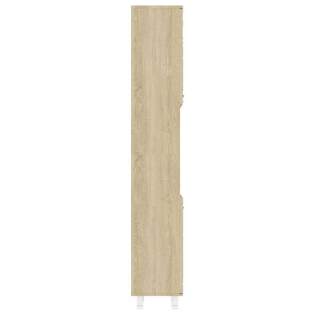 vidaXL Badezimmer-Set Badezimmerschrank Eiche (1-St) Sonoma-Eiche 30x30x179 Holzwerkstoff, Sonoma cm