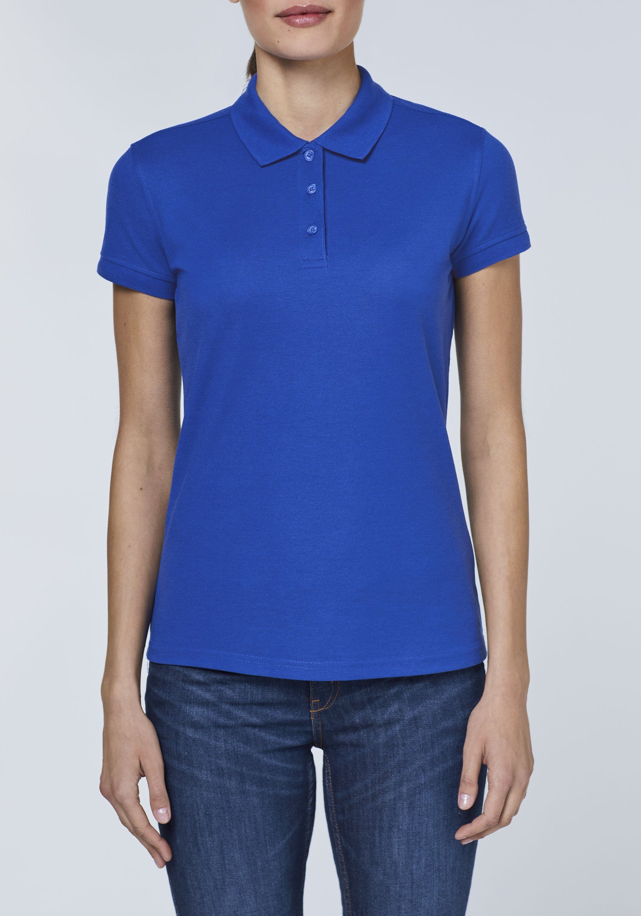 blau strapazierfähigem Poloshirt ultramarine aus Material Expand