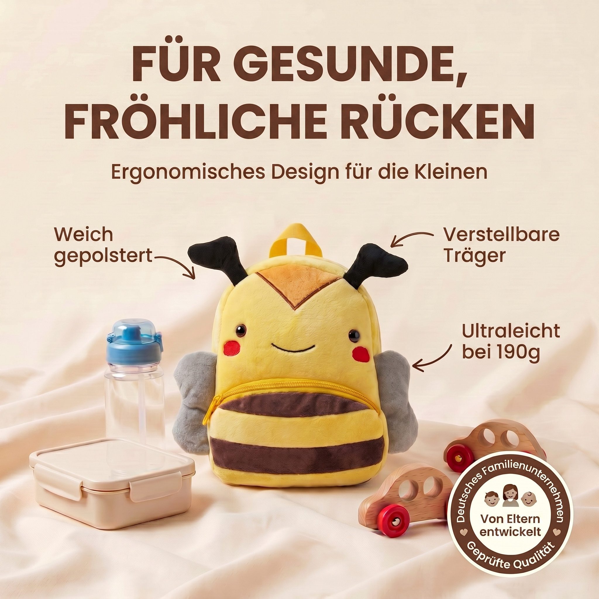 all Kids United Kinderrucksack ALL KIDS UNITED Kinder Rucksack Tiermotiv – Wasserdichter Rucksack (Tier-Rucksack, 2 - 6 Jahre), Wasserfest, Ergonomisch, Leichtgewichtig