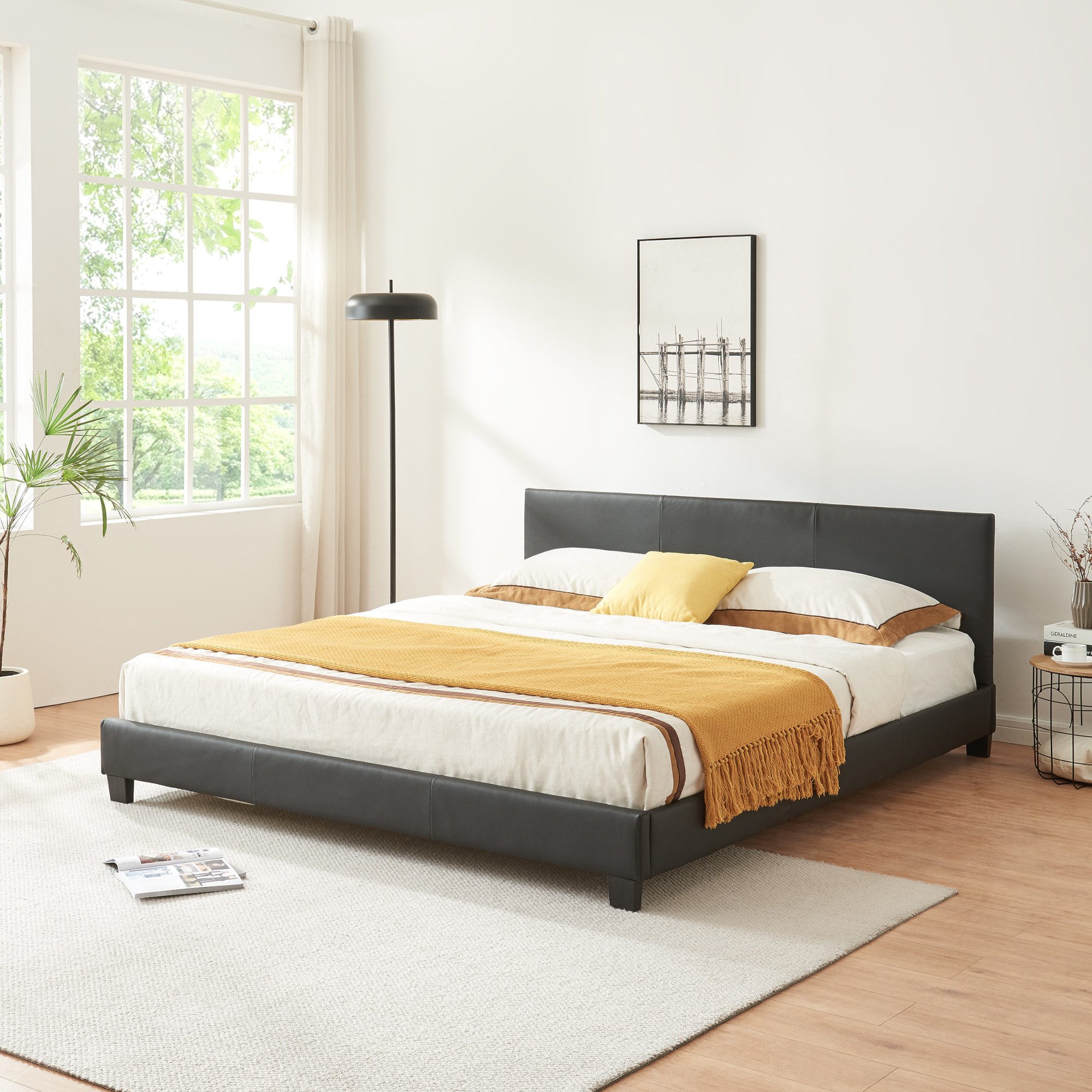 Corium Polsterbett, Kunstlederbett »Albacete« Ehebett 180x200cm günstig online kaufen