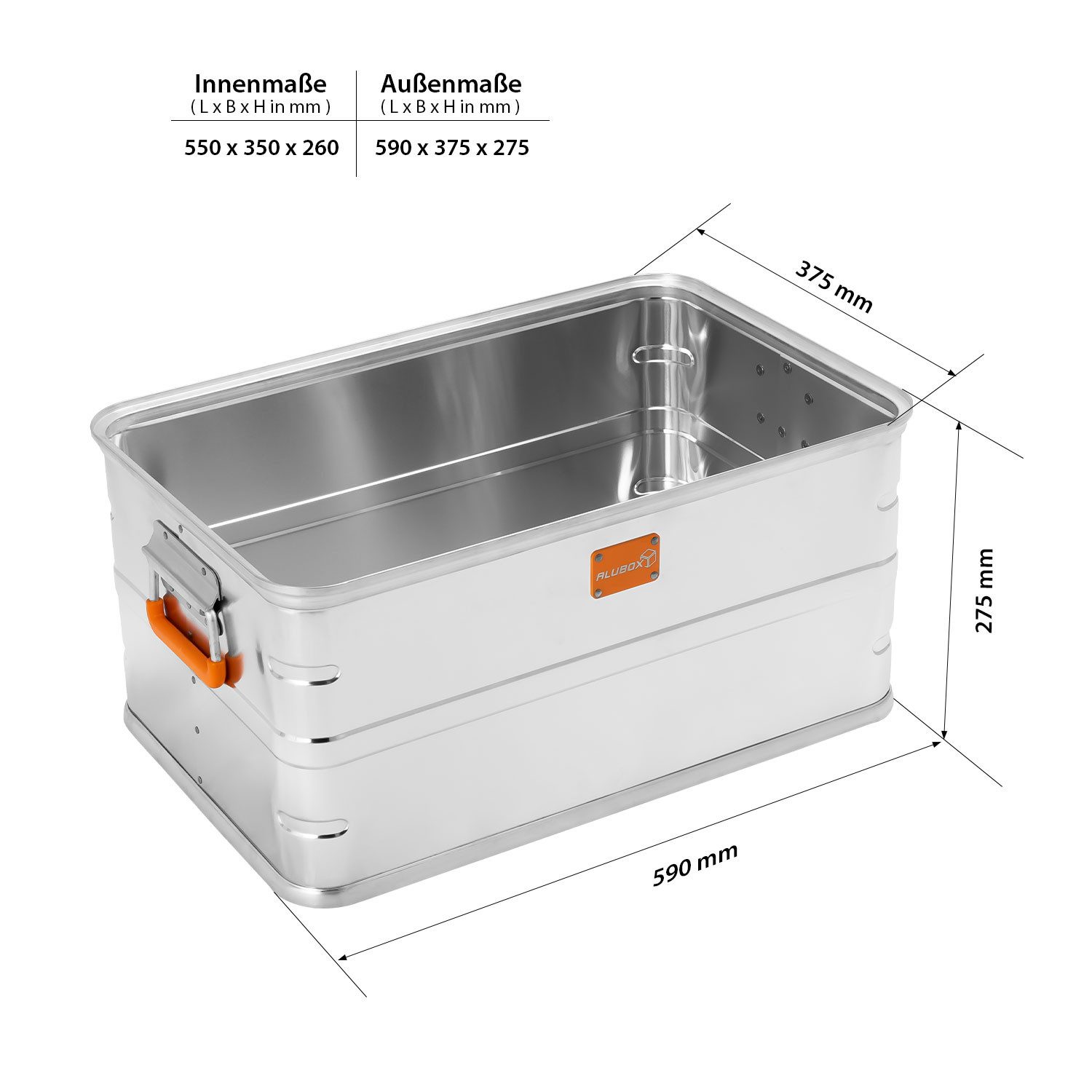 Thumbnail - ALUBOX Aufbewahrungsbox Lagerbox Stapelboxen (50 Liter), ohne Deckel