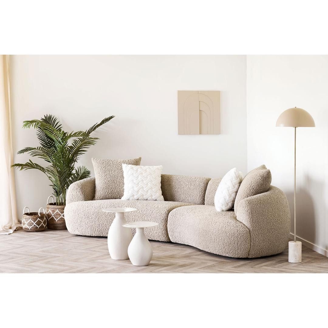 House Nordic Couchtisch Malin Eckbord Ø36cm Off-White. (1-St)