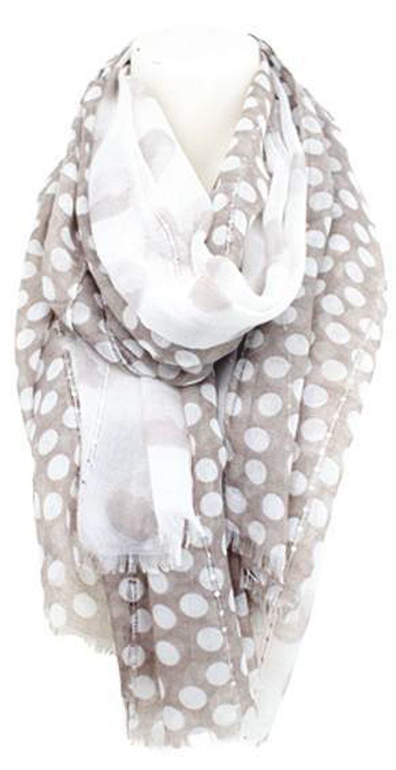 chic4home Schal Dreamy Flair, (1-St. 1-teilig), sommerlicher Damen Schal mit Dots-Print und funkelnden Pailletten