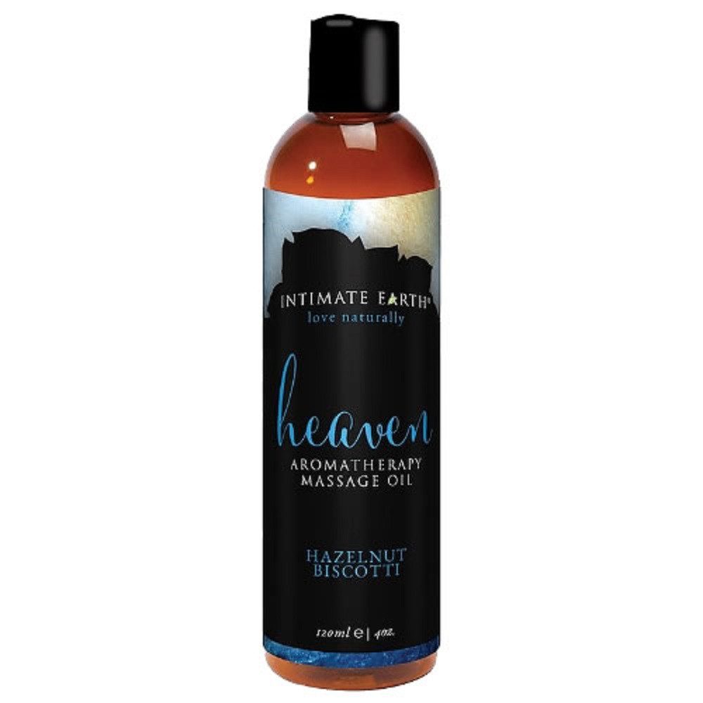 Intimate Earth Gleit- & Massageöl Heaven (Hazelnut Biscotti), Flasche mit 120ml, 1-tlg., natürliches Aromatherapie und Massage-Öl