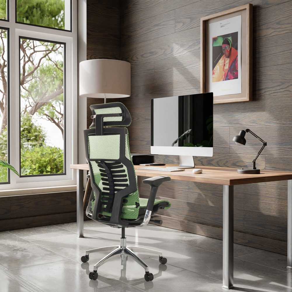 End II Netzstoff Schreibtischstuhl ergonomisch High Grün Bürostuhl hjh (1 DYNAFIT Drehstuhl St), OFFICE