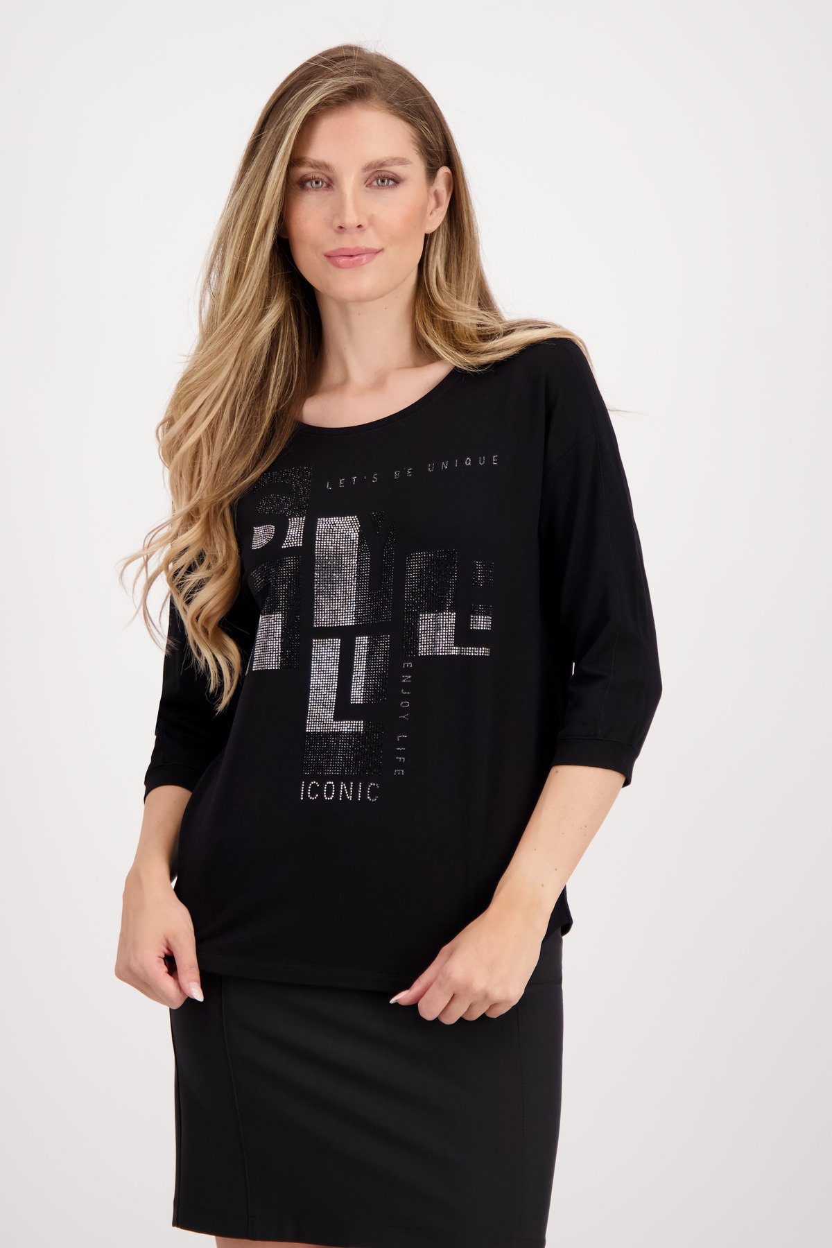 Longsleeve 3/4 Arm Shirt mit Schmuckschrift