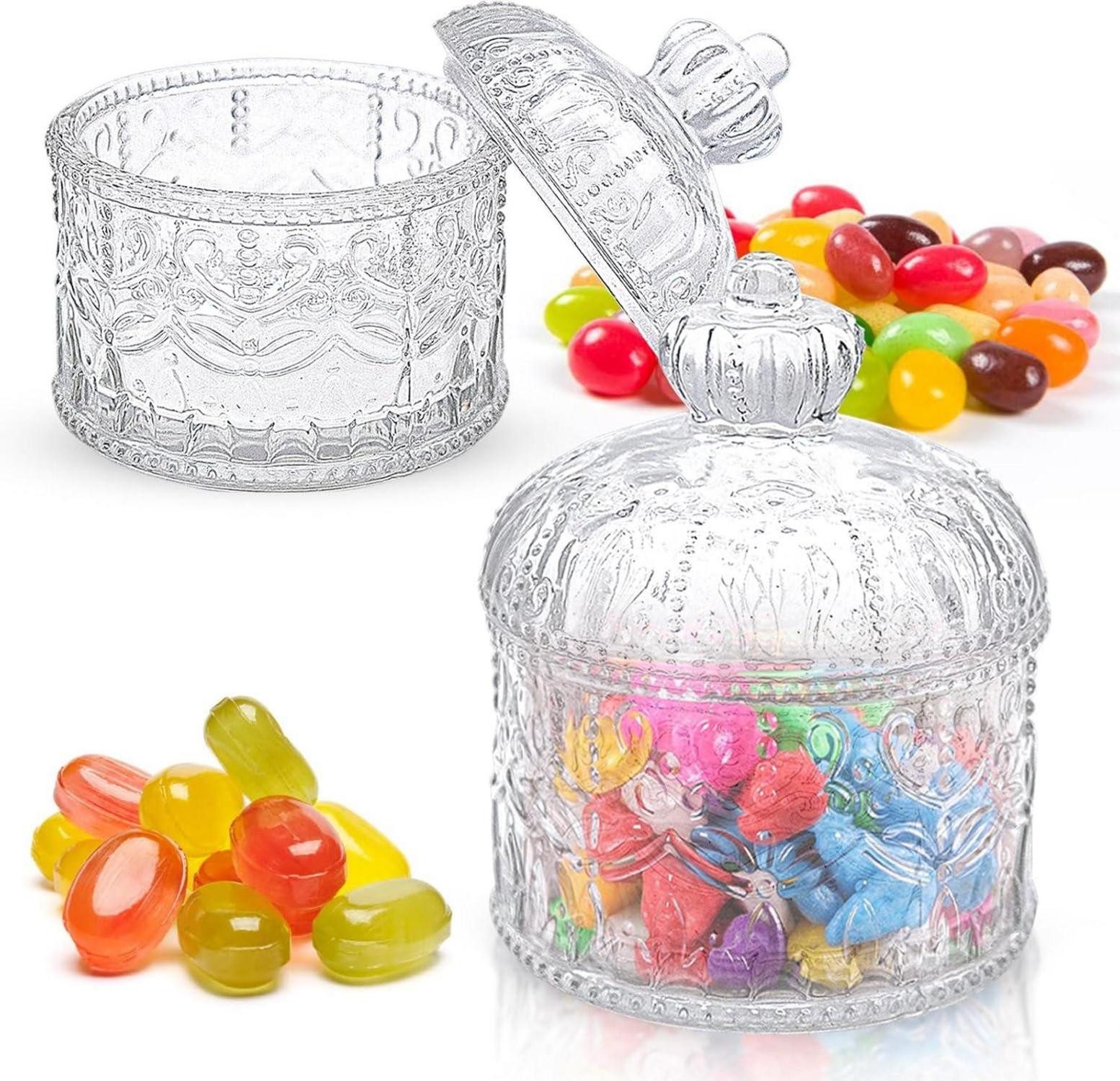 LuxusKollektion Стекло-Set 2er Set Transparente Bonbongläser mit Deckel 300ml - für