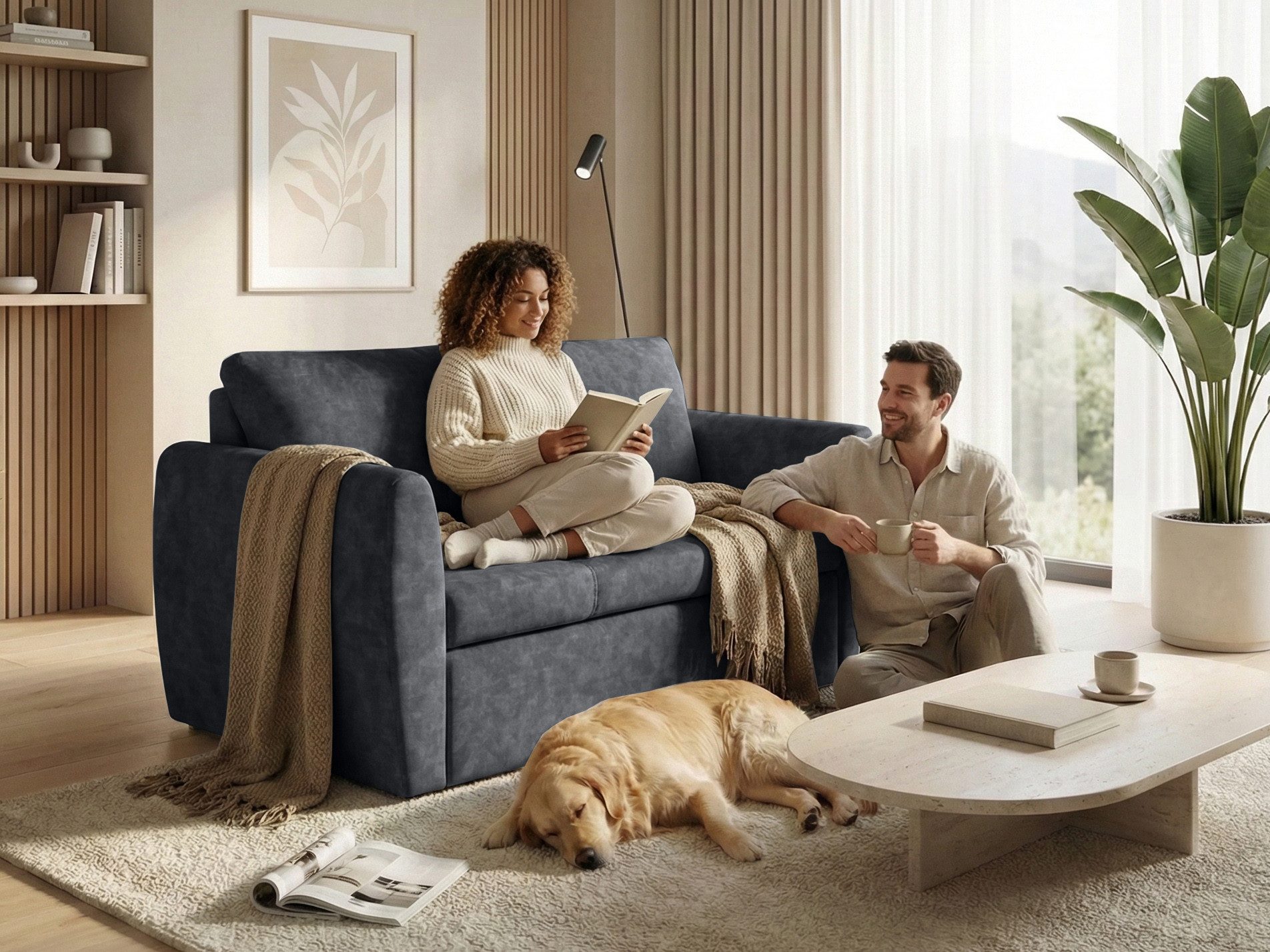 Beautysofa Schlafsofa Kamel II Liegefläche 188×122 cm, Bettkasten und Schla günstig online kaufen