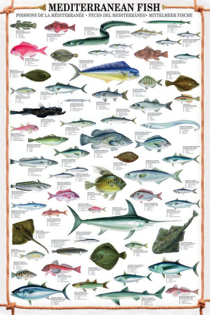 Close Up Kunstdruck Mediterranean Fish Kunstdruck + 2 St. Posterleisten 61 x 91,5 cm