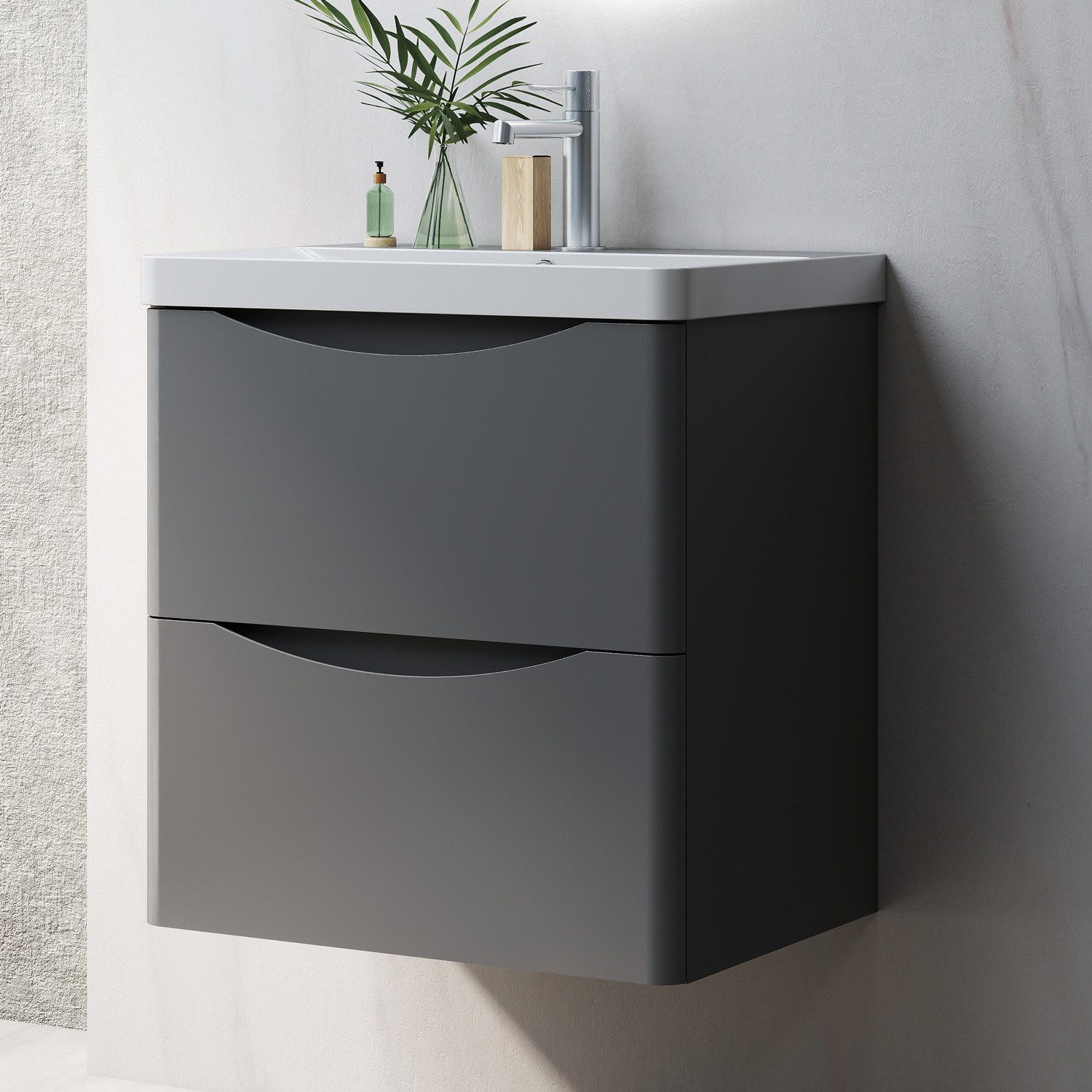 duschspa Waschtisch Waschbecken mit Unterschrank Waschtischunterschrank Smiley (Smiley), 50-120cm Hängeschrank, Matt / Hochglanz