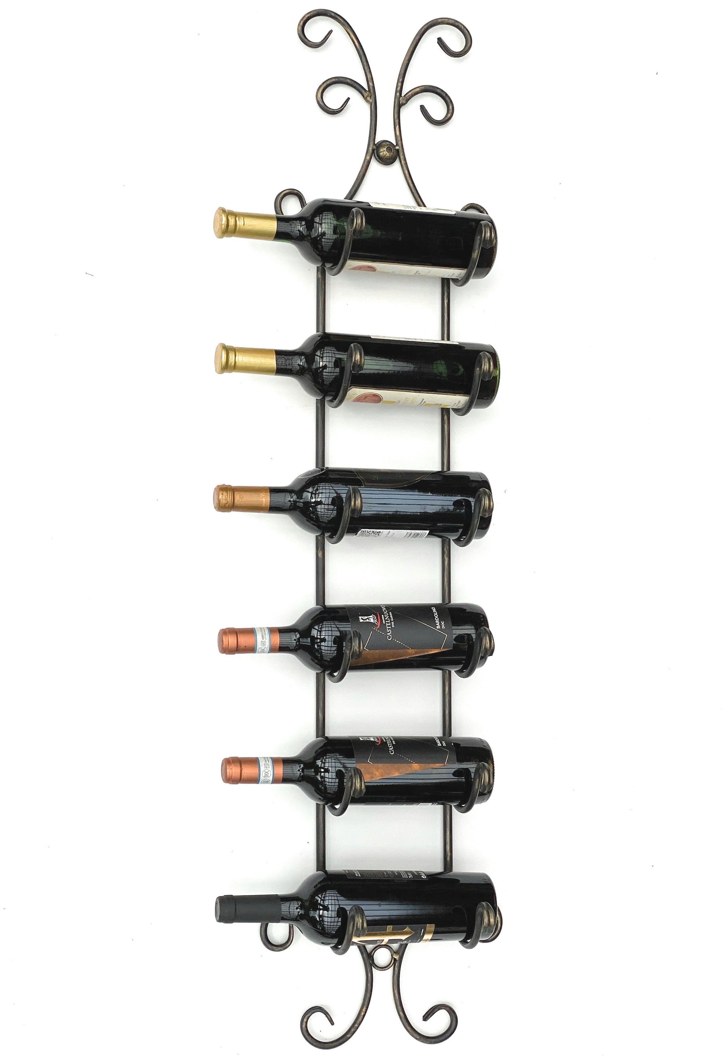 Weinregal Wandregal zum hängen aus Schmiedeeisen Flaschenhalter Flaschenregal