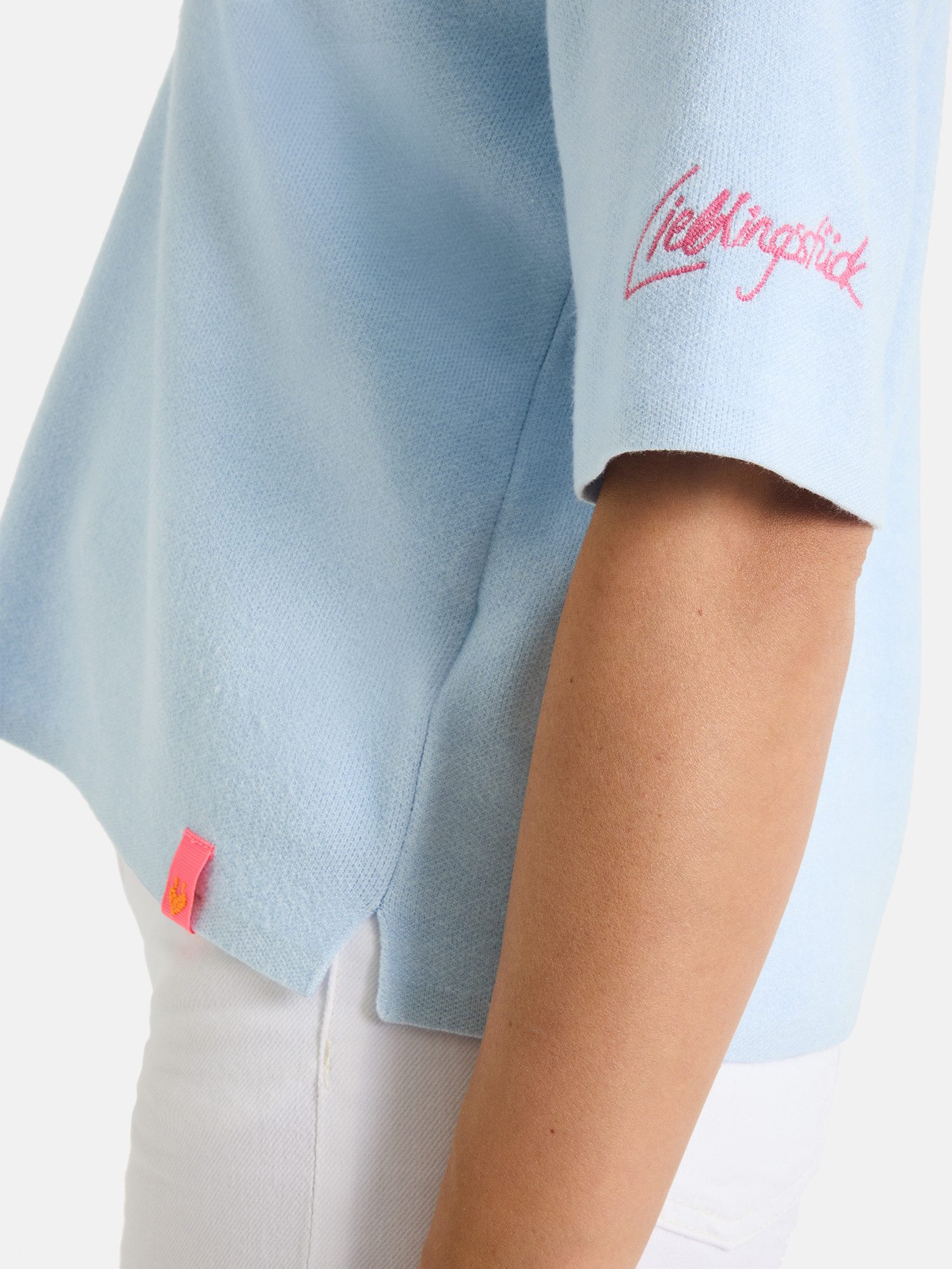 Lieblingsstück Polokragenpullover TainaL mit floraler Pailletten-Applikation