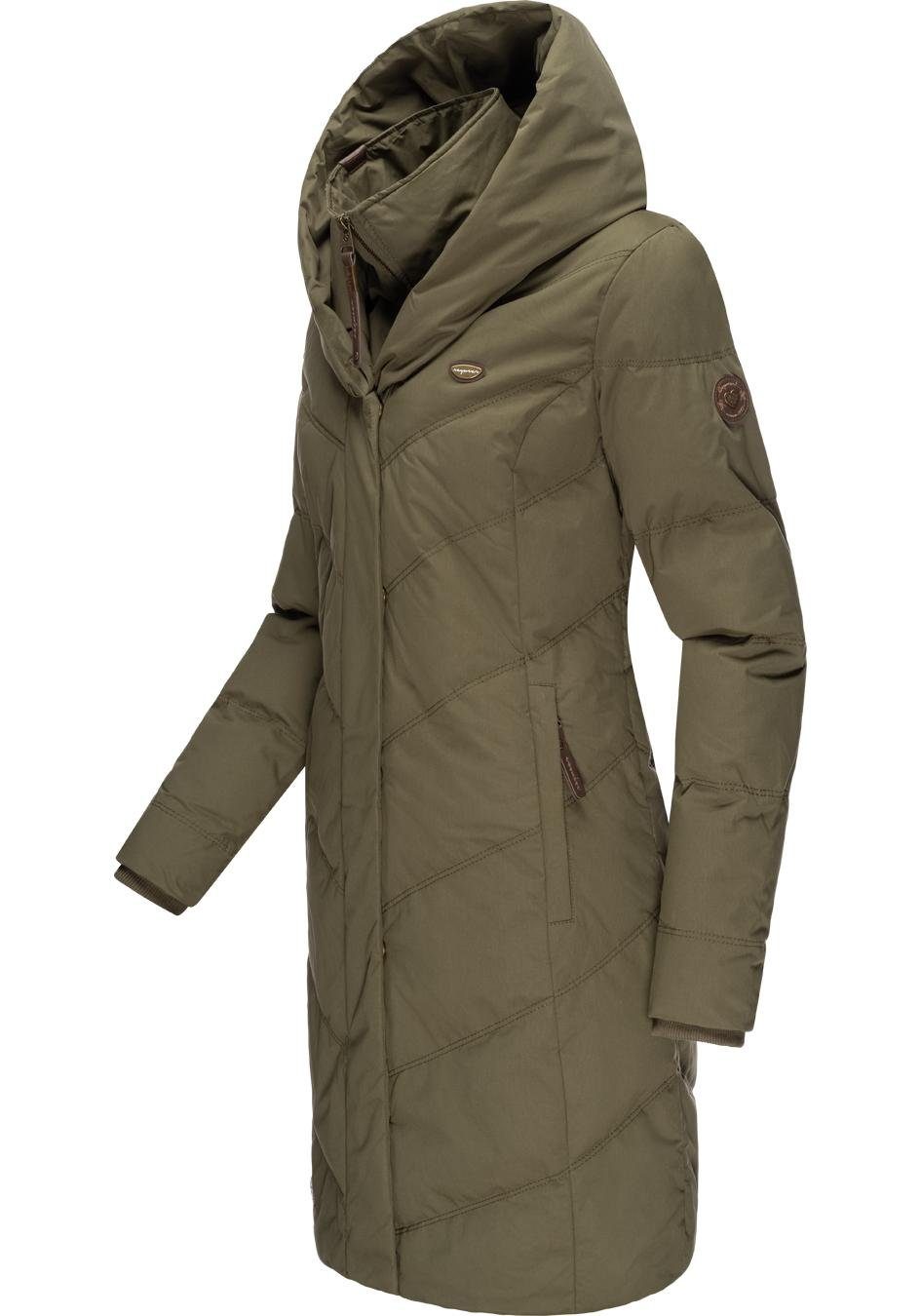 mit II Intl. grün Kapuze Winterparka stylischer, großer Natalka gesteppter Ragwear Winterjacke