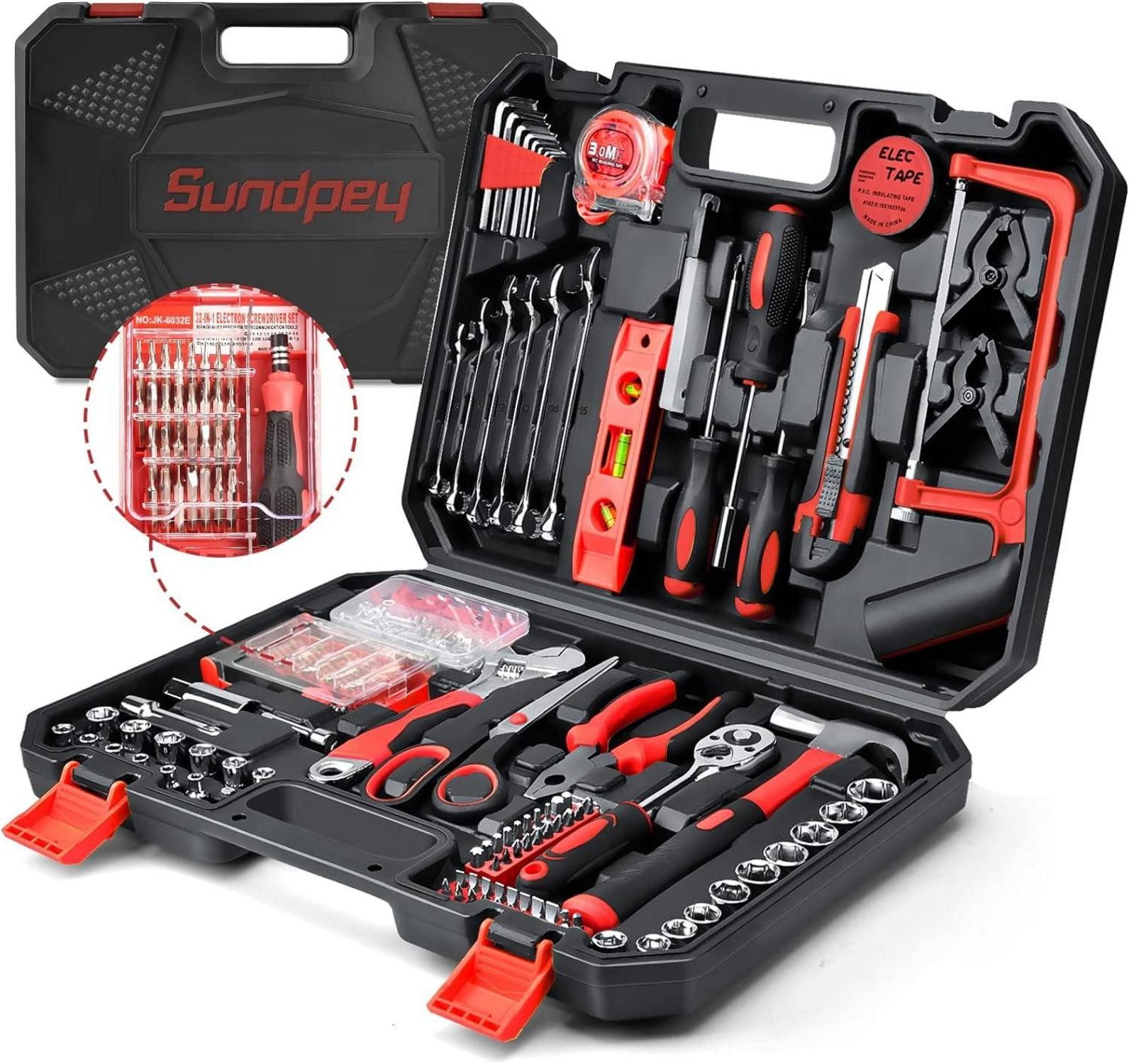 Multitool Sundpey Werkzeugkoffer Gefüllt 257-tlg - Ratsche Steckschlüsselsatz