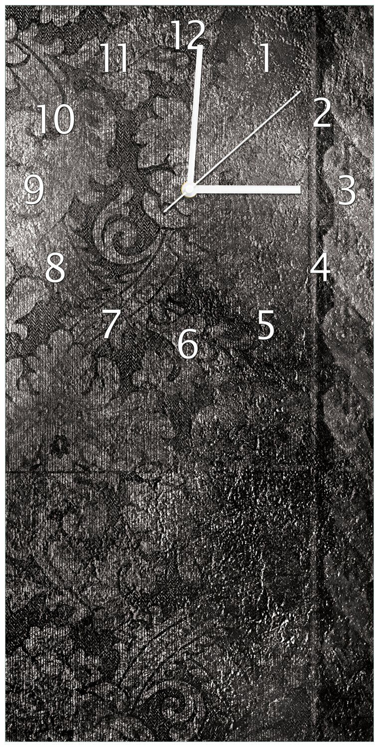 Wallario Wanduhr Schnörkelmuster in grau (Uhr aus Acryl)