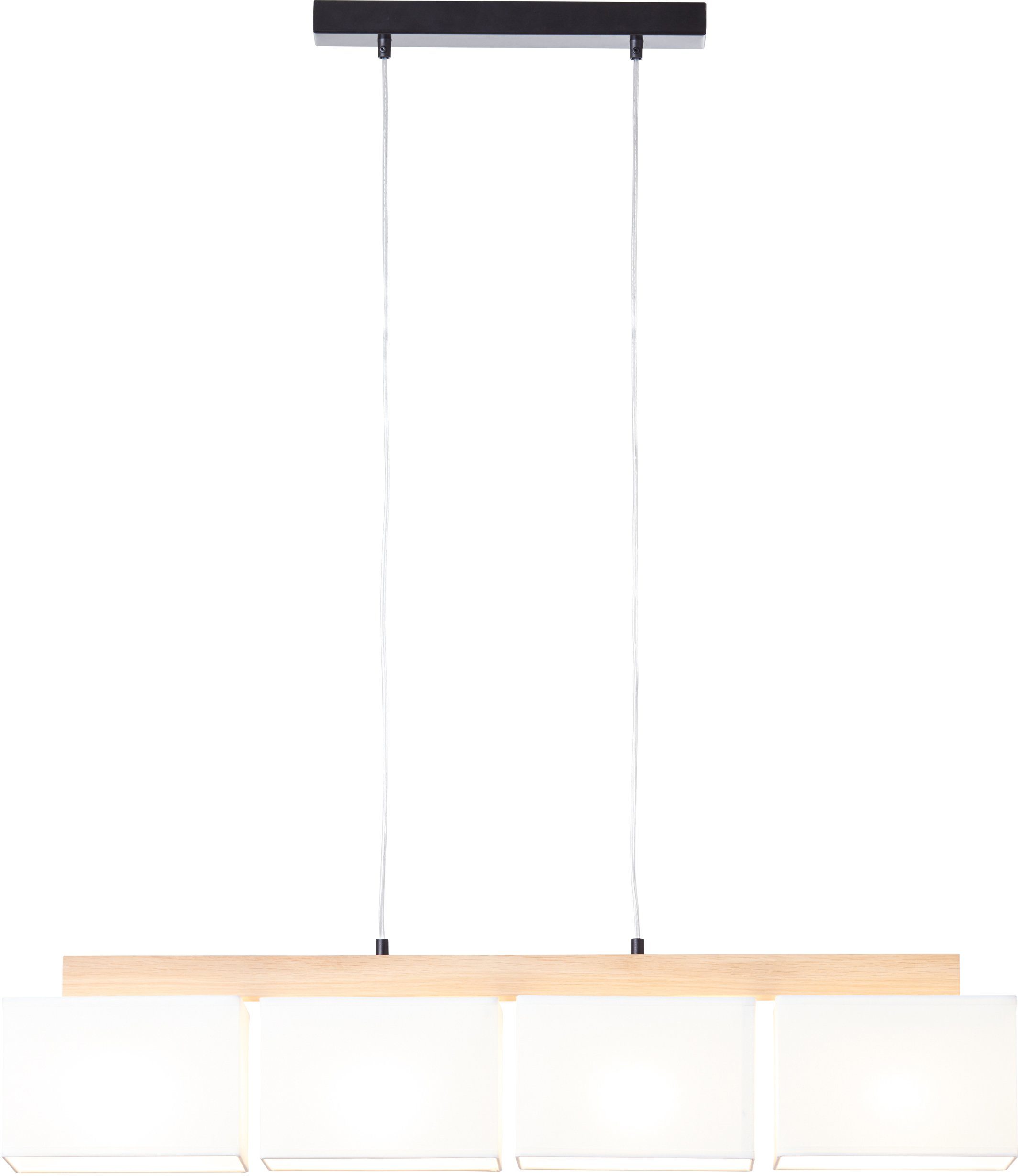 Brilliant Pendelleuchte Rayan, ohne Leuchtmittel, Stoffschirme, H 113 cm, B 95 cm, 4 x E27, eiche geölt/weiß