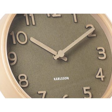 Karlsson Uhr Tischuhr Pure Wood Grain Moss Green (22x4,5cm)