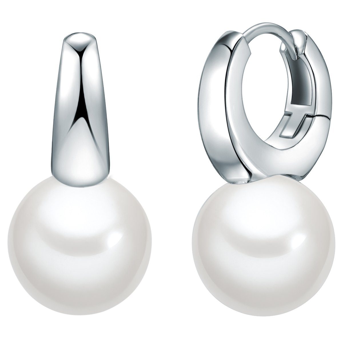 Rafaela Donata Perlenohrringe silber, Creolen Sterling Silber Muschelkernpe günstig online kaufen