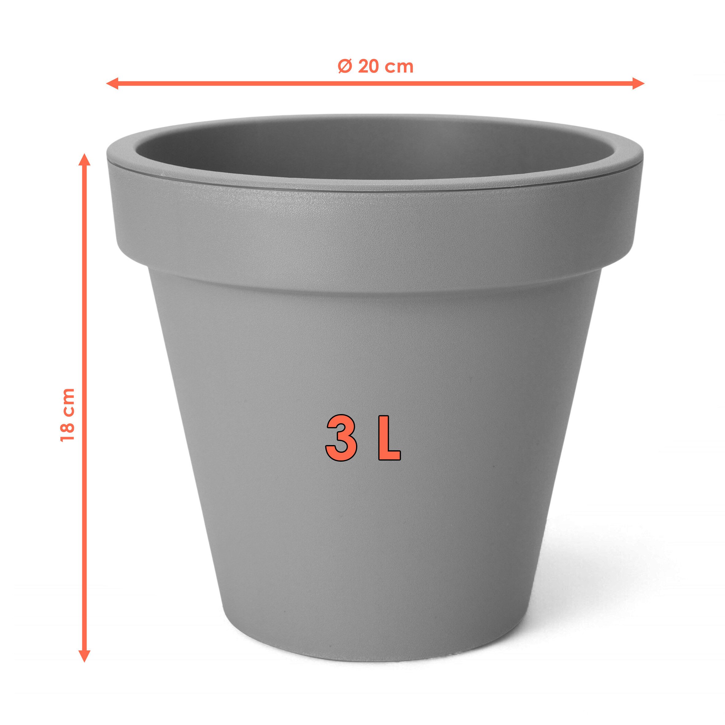 Spetebo Pflanzkübel Kunststoff Pflanzkübel rund XXS Ø 20 cm terracotta (Stü günstig online kaufen