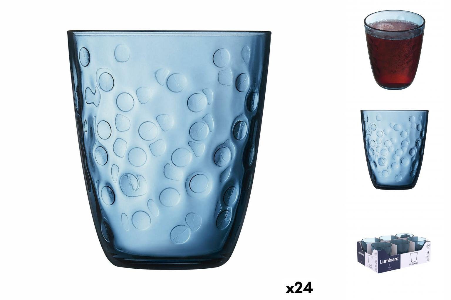 Luminarc Glas Becher Luminarc Concepto Pepite Blau Glas 310 ml 24 Stück, Glas | Gläser