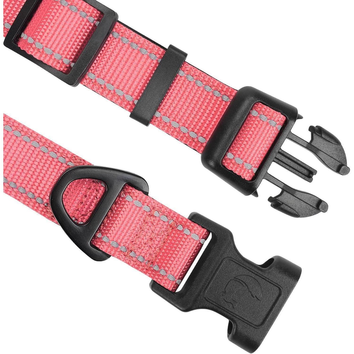 LuxusKollektion Hunde-Halsband Hundehalsband Neopren Nylon Verstellbar Große Hunde XL (1er Pack) Pink