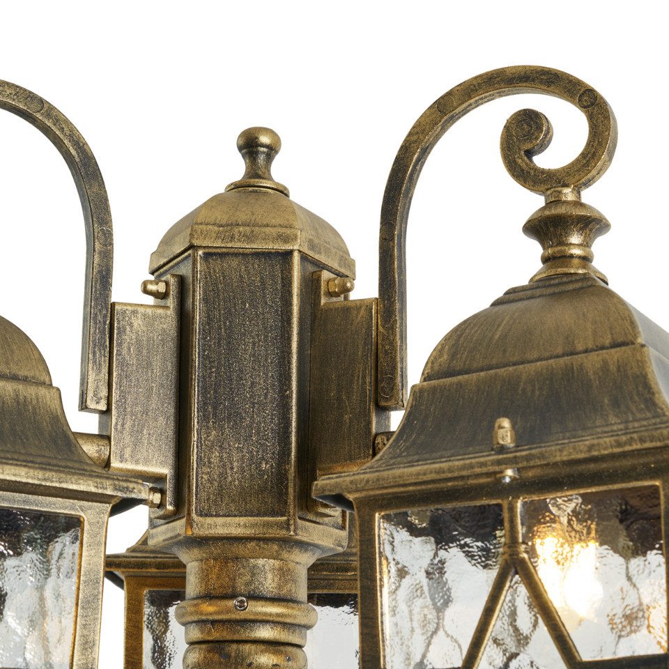 Qazqa Gartenleuchte London, ohne Leuchtmittel, Warmweiß, QAZQA Laterne außen, e27, gold, Aluminium, classic-antique