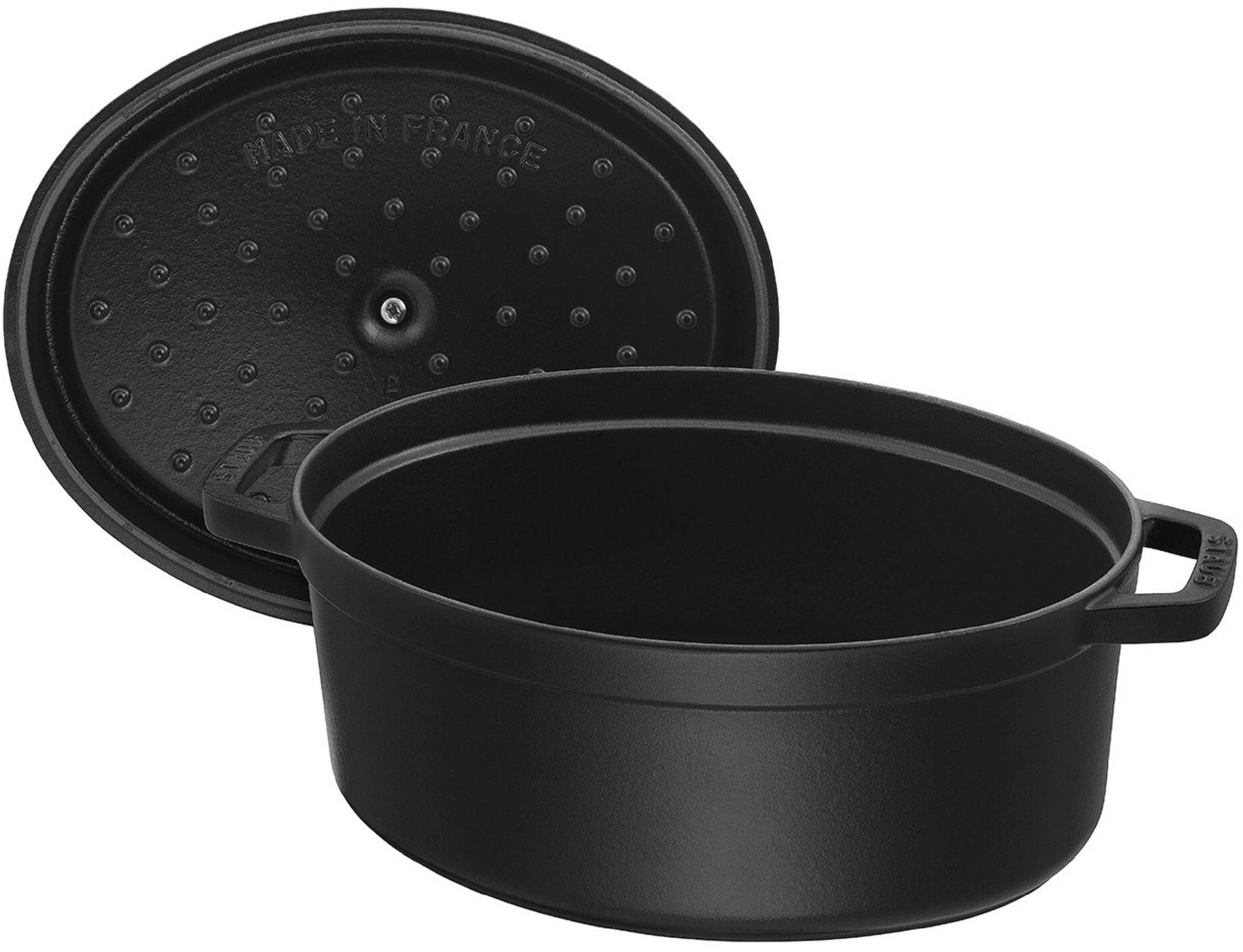 Staub Bräter Cocotte, Gusseisen (1-tlg), robust, langlebig, perfekte Hitzeverteilung, Aromaregen-Deckel