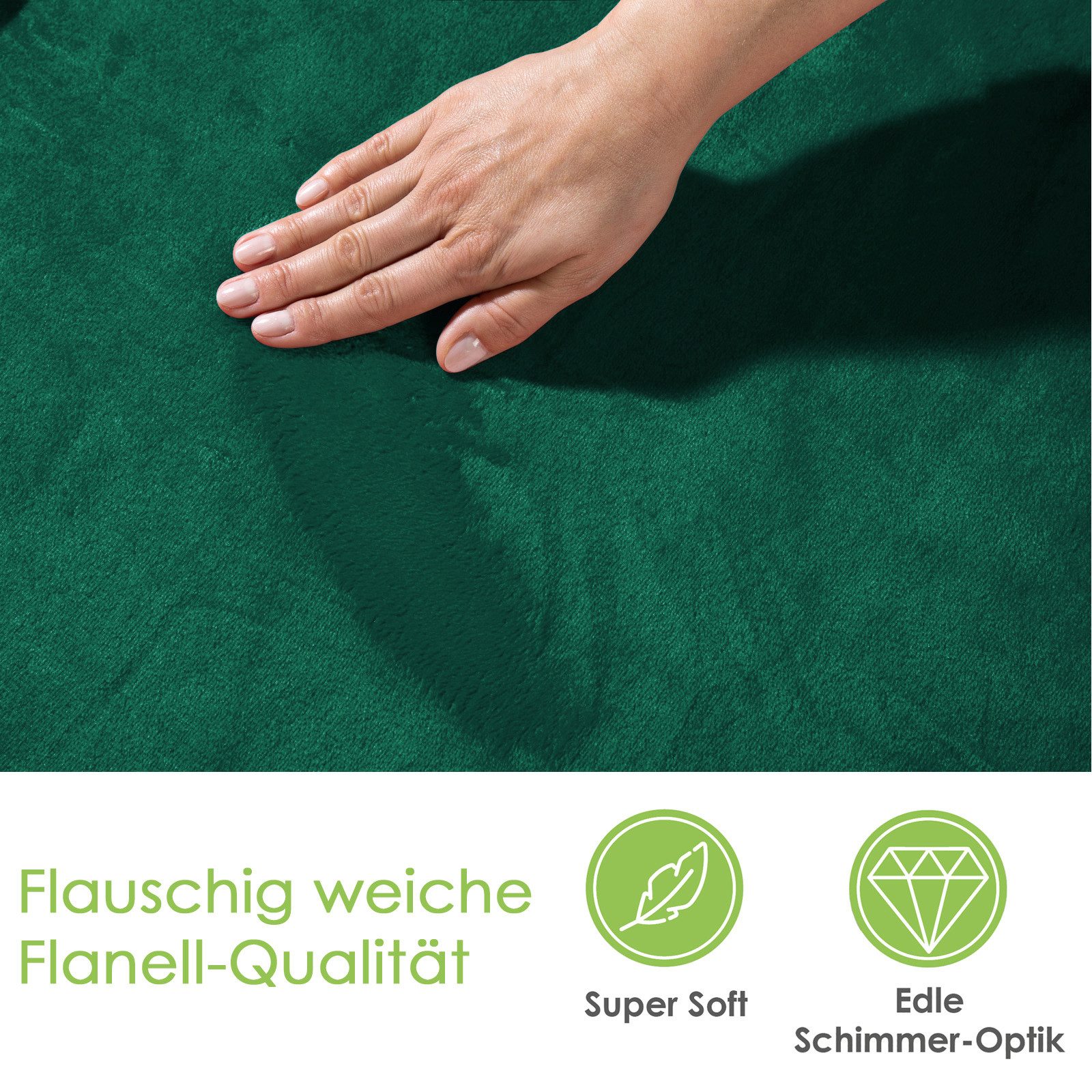 Wohndecke Premium Super Soft Flanell Kuscheldecke Sofadecke, heimtexland, super weich und flauschig, Allergiker geeignet, atmungsaktiv – Bild 2 von 5