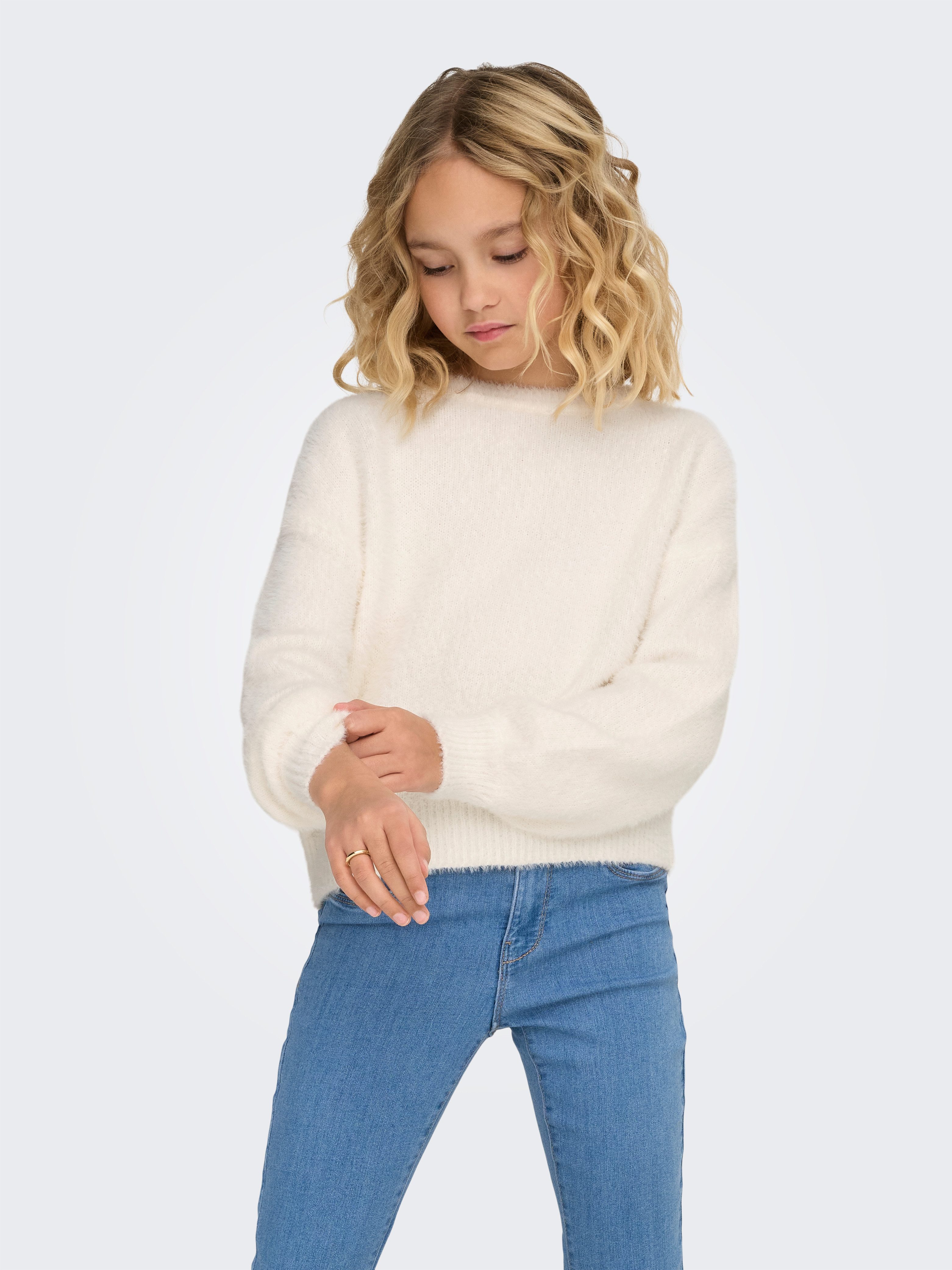 KIDS ONLY Rundhalspullover KOGNEWPIUMO L/S PULLOVER CP KNT NOOS Kunstfaser