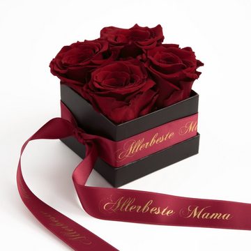 Kunstpflanze Allerbeste Mama Infinity Rosenbox mit duftenden Blumen lange haltbar Rose, ROSEMARIE SCHULZ Heidelberg, Höhe 8,5 cm, Geschenkidee Muttertag