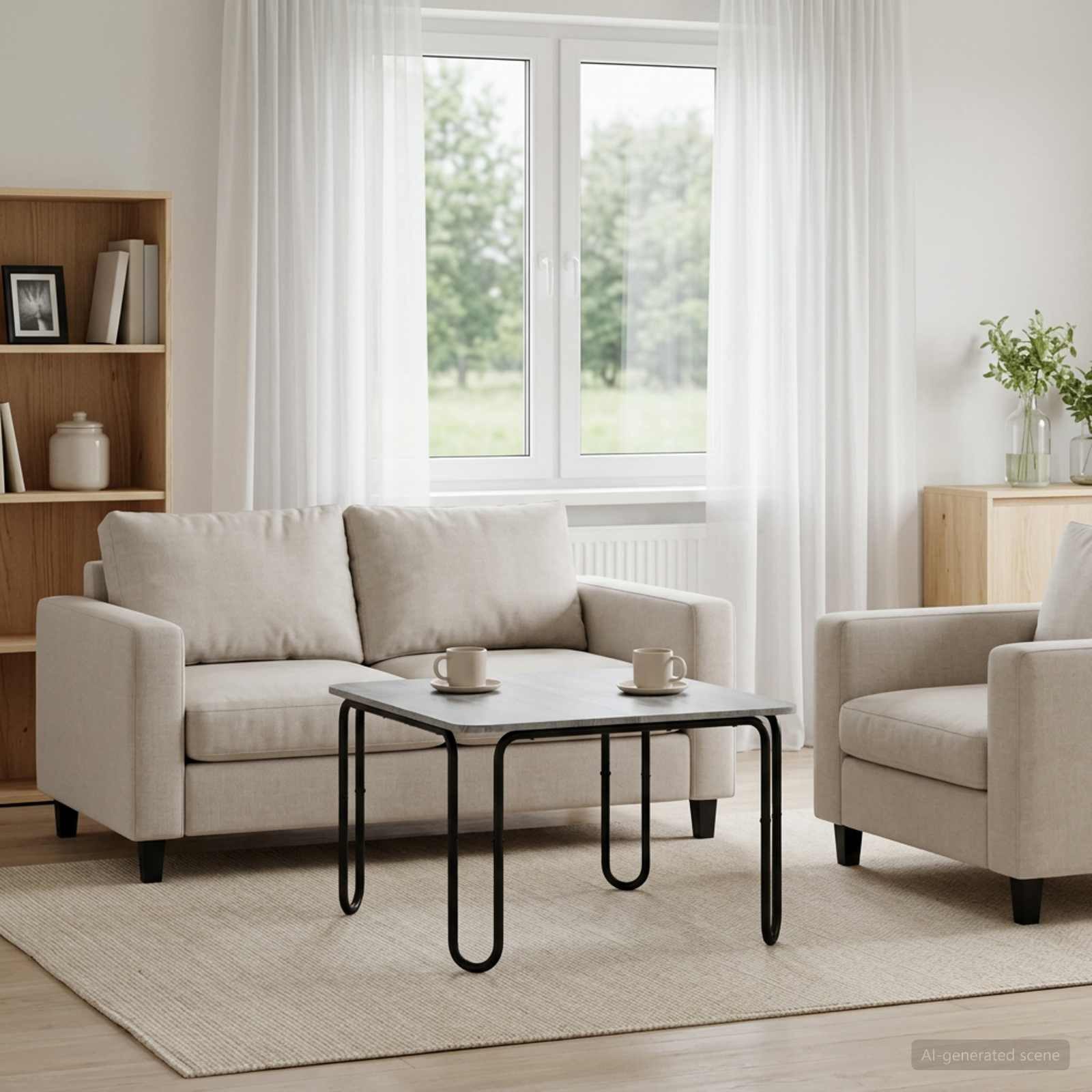 vidaXL Couchtisch Couchtisch Grau Sonoma 79,5 x 79,5 x 45 cm Holzwerkstoff (1-St)