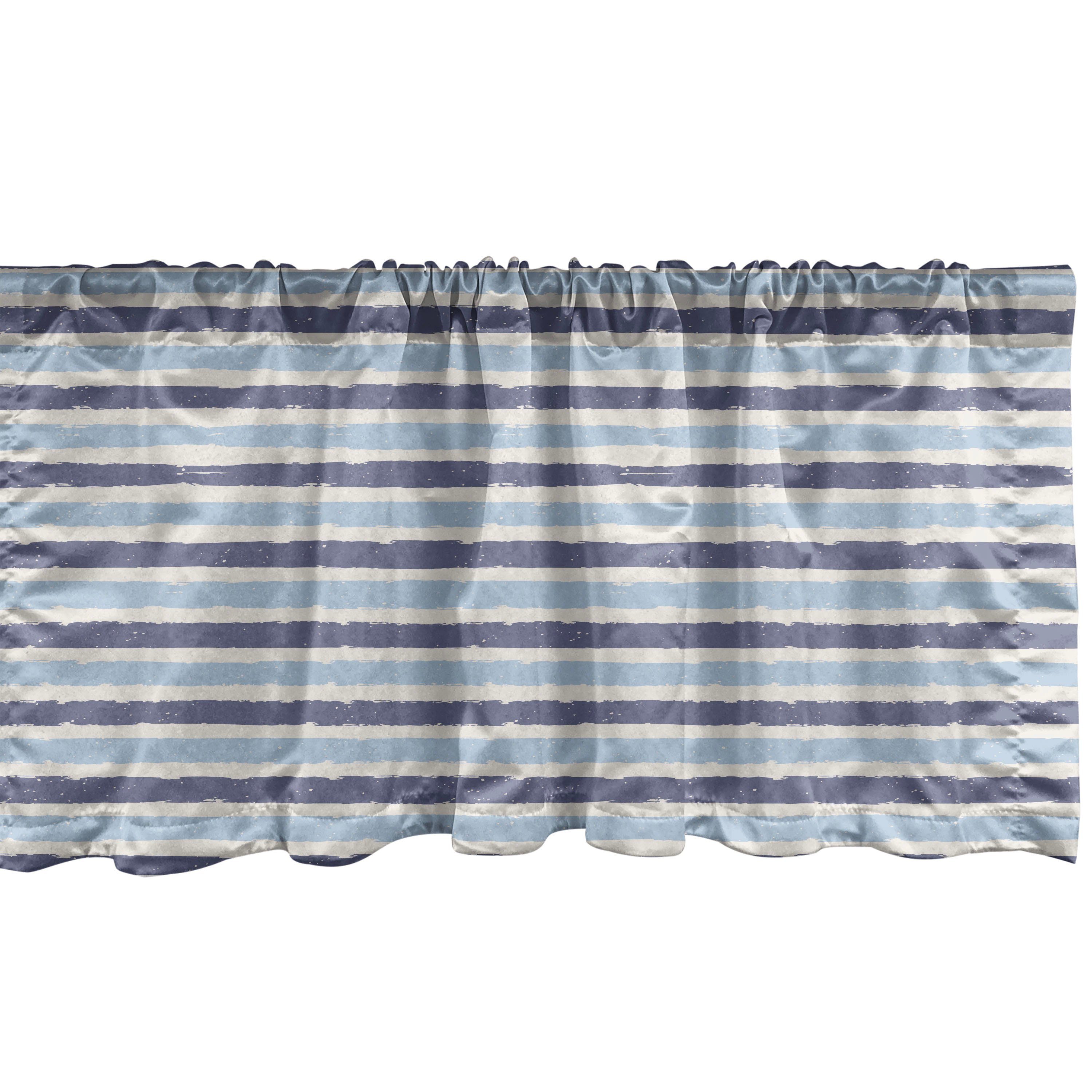 Scheibengardine Vorhang Volant für Küche Schlafzimmer Dekor mit Stangentasche, Abakuhaus, Microfaser, Harbor-Streifen Flüchtiger Stripes