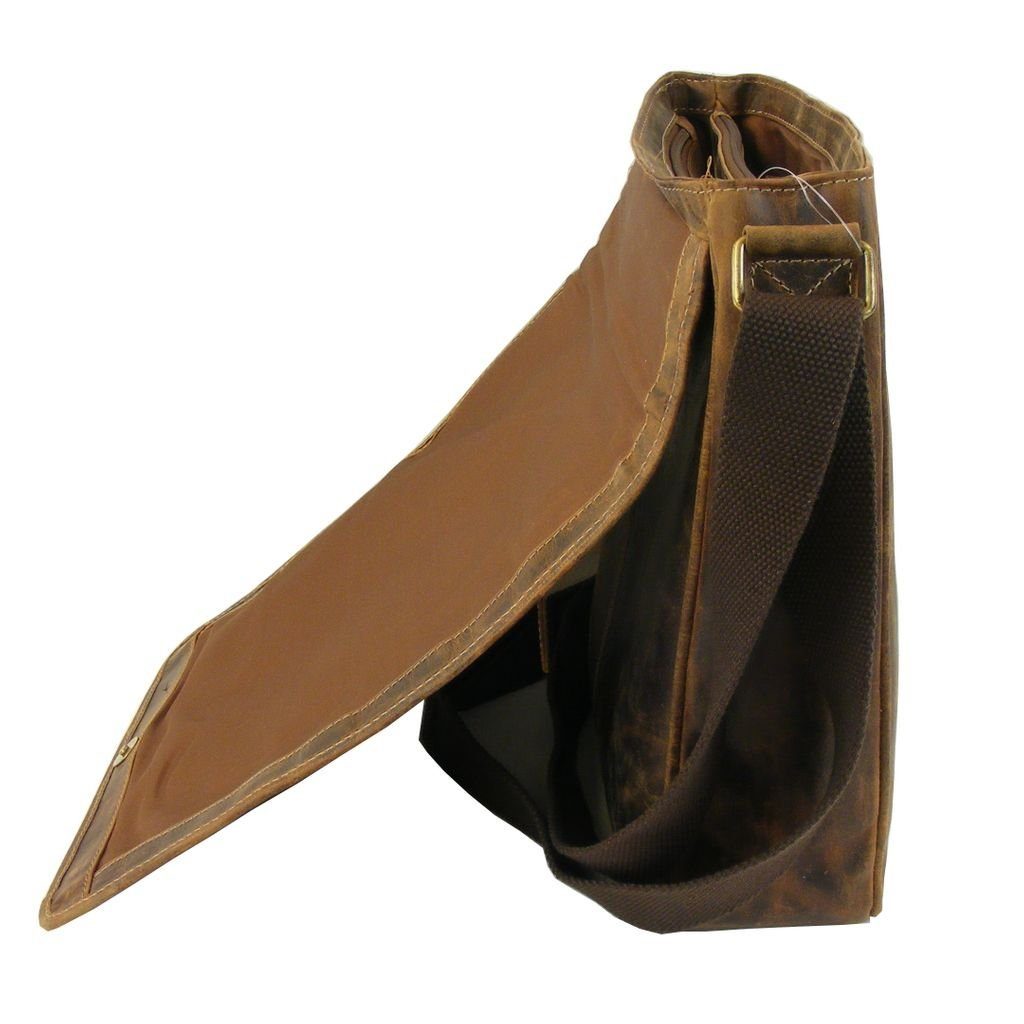 HGL Damen Umhängetasche Umhängetasche Leder Herren Tasche Hunter groß 19031 HGL natur