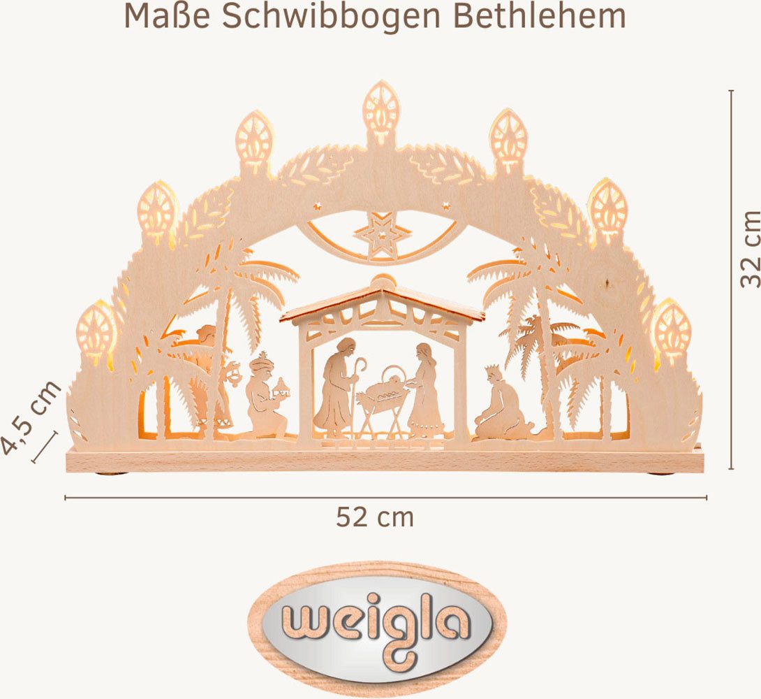 Weigla LED Schwibbogen Bethlehem, Holz Lichterbogen, NATUR, Christi Geburt, günstig online kaufen