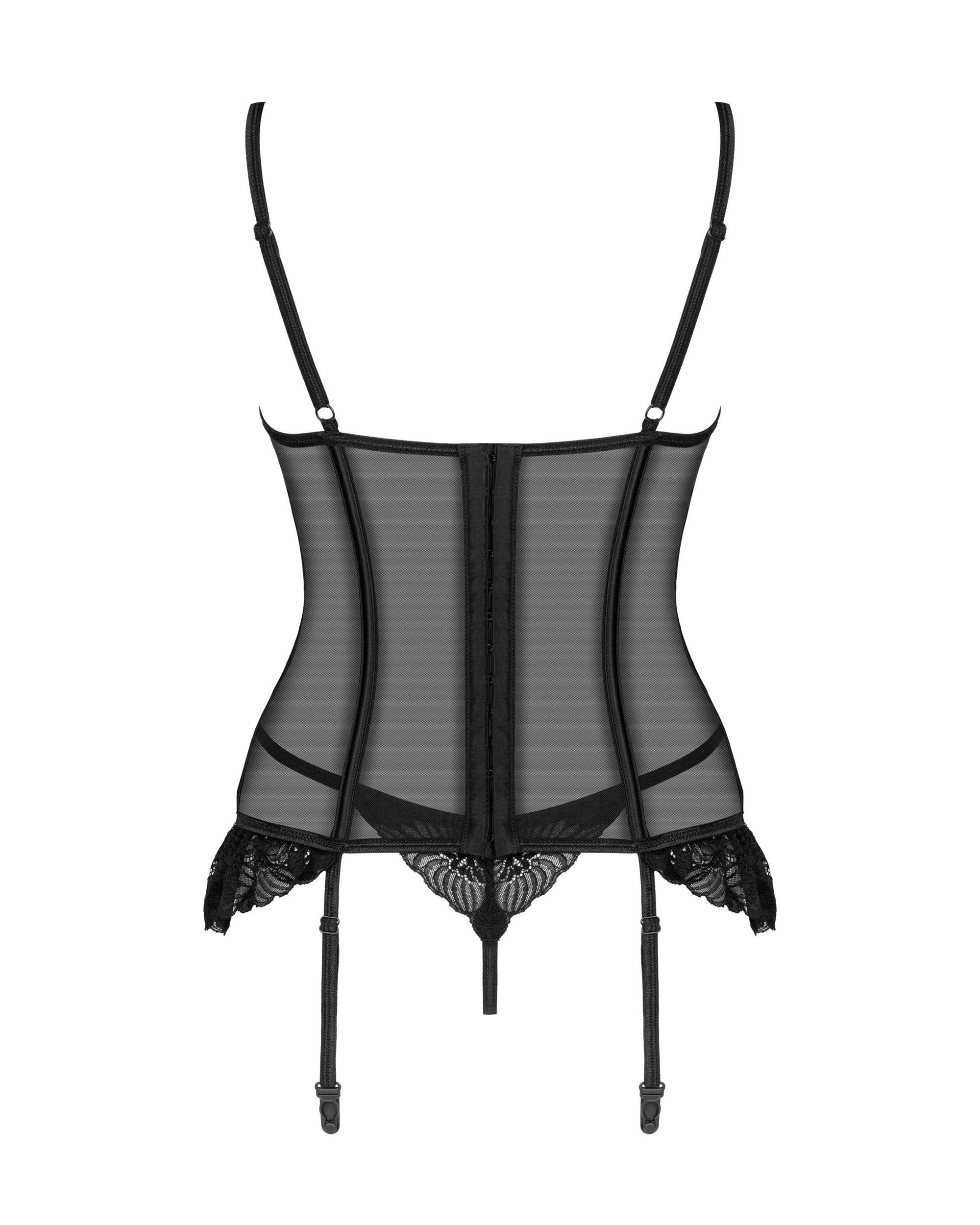 Obsessive Corsage Corsage Serena schwarz mit String transparent mit (Set)