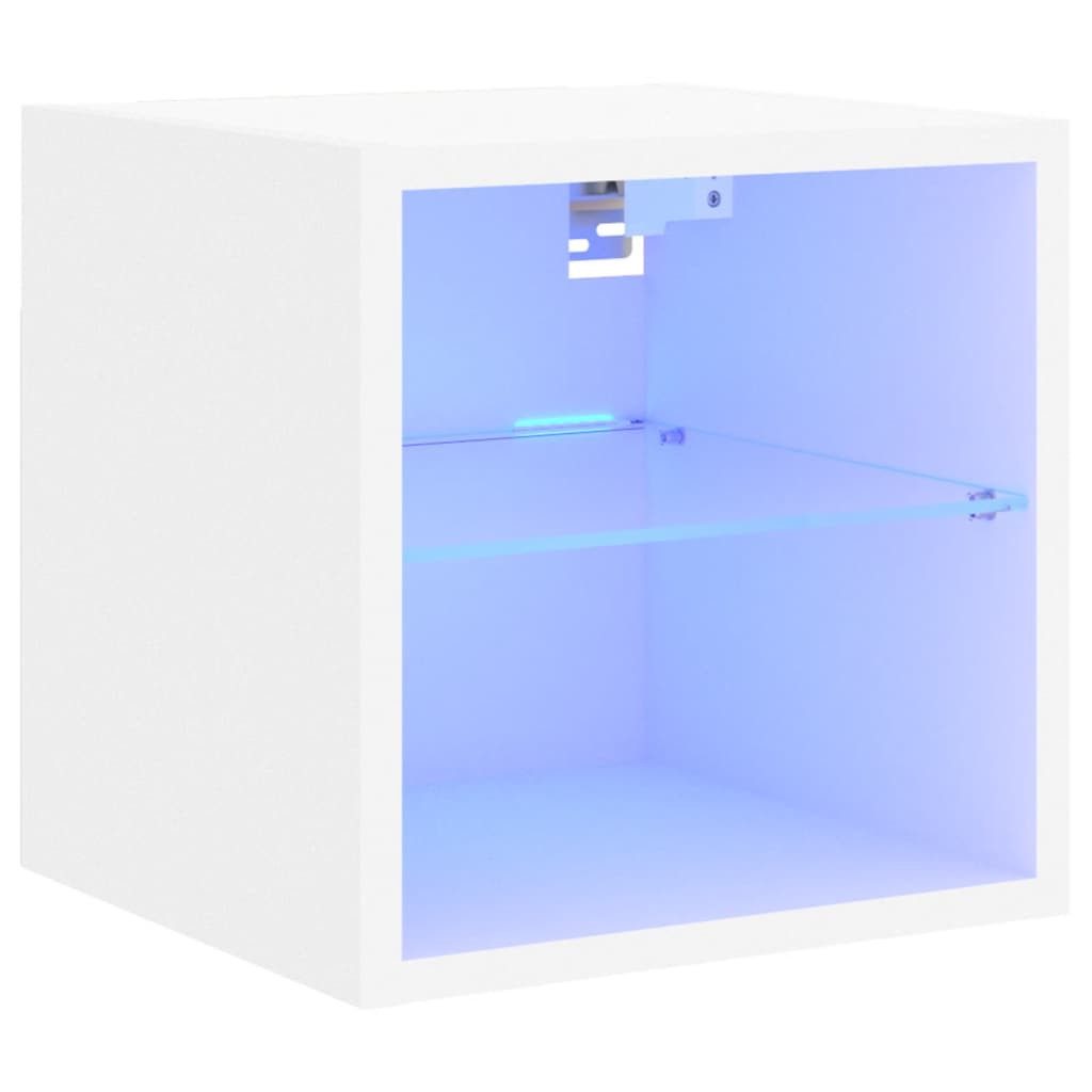vidaXL TV-Wand TV-Wandschrank mit LED-Leuchten Weiß günstig online kaufen