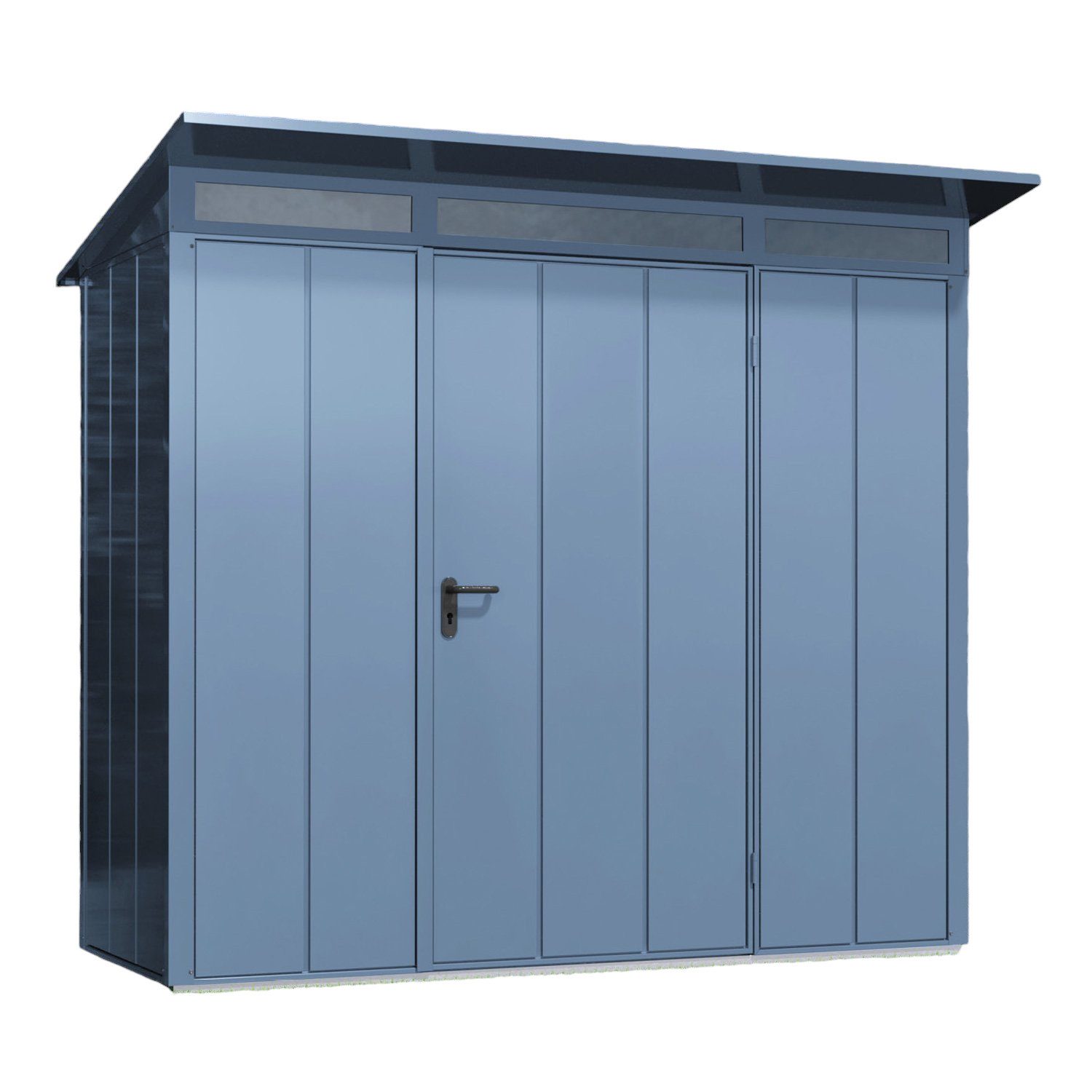 Hörmann Ecostar Gerätehaus Elegant mit Pultdach (248 x 153 cm), Metall