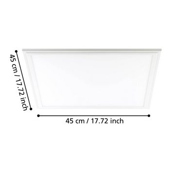 EGLO LED Deckenleuchte Salobrena 1, Leuchtmittel inklusive, LED Panel, Deckenlampe in weiß, neutralweiß, Küchenlampe, 45 cm