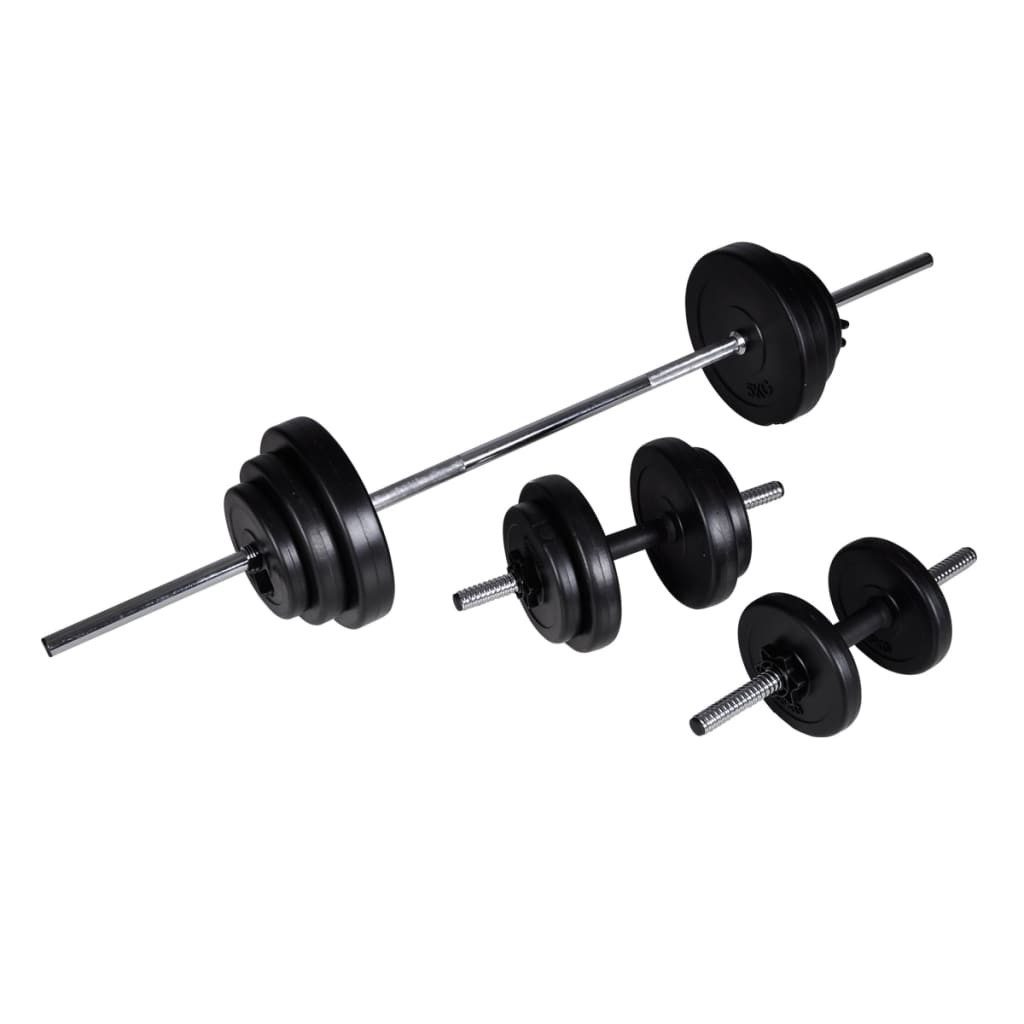 Hantel Langhantel 2 Kurzhantelset 30,5kg