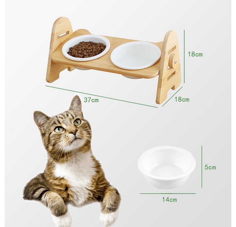 Thumbnail - Fitgenics Futternapf Futterstation mit 2 Näpfen für Katzen, Hunde & kleine Tiere, Kunststoff, Insgesamt hat das Set die ...