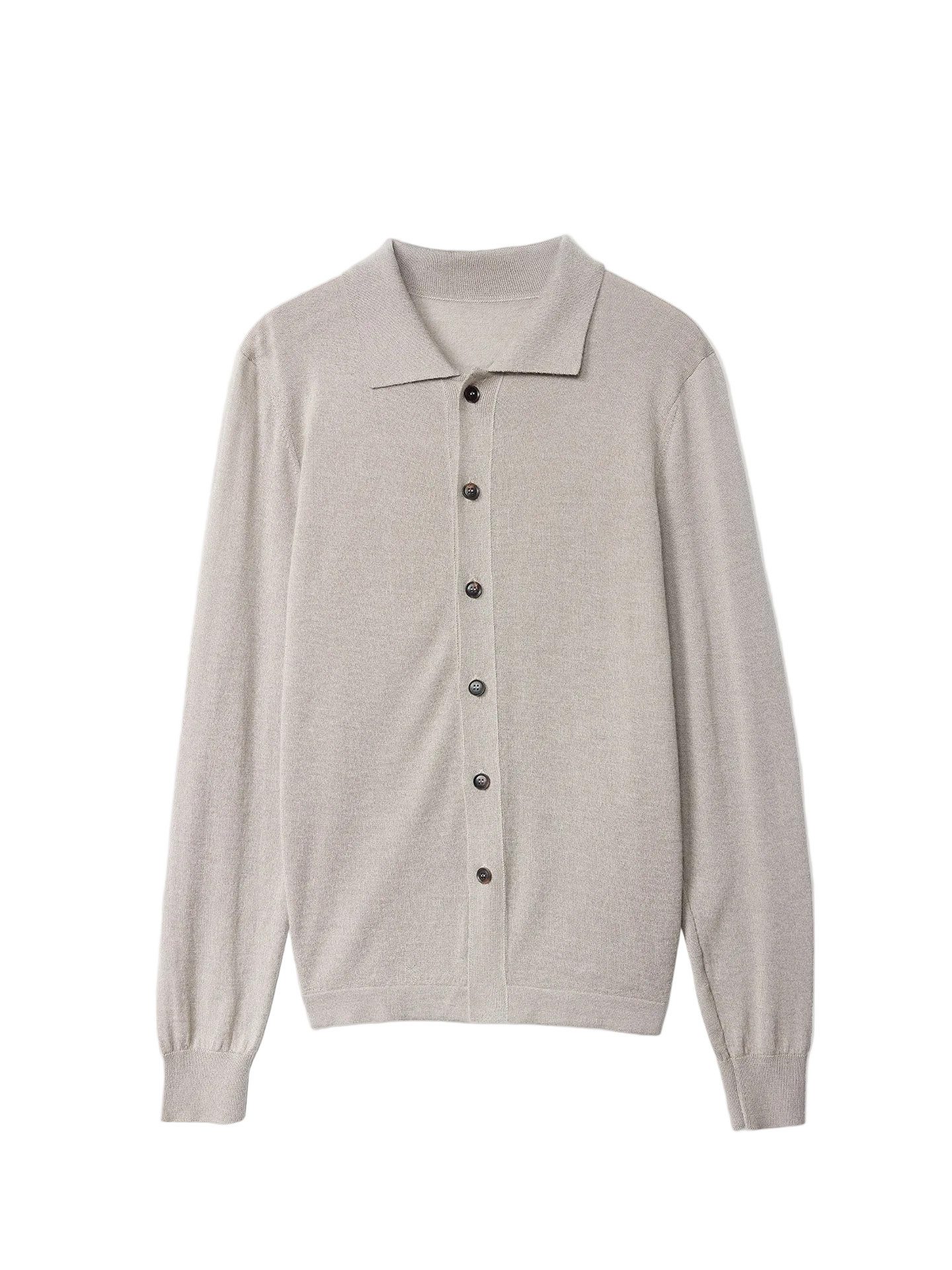 Cardigan Strickjacke aus Kaschmir und Seide mit Polokragen