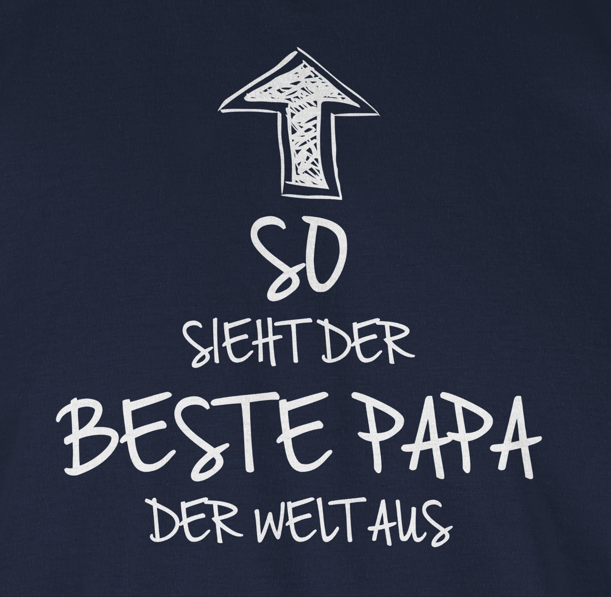 Papa T-Shirt der Vatertag Navy Papa für Shirtracer Welt der beste So Blau aus sieht 02 Geschenk