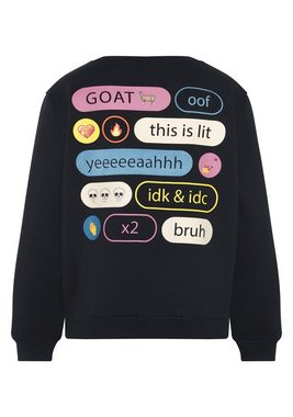 Emoji Sweatshirt mit Print-Messages