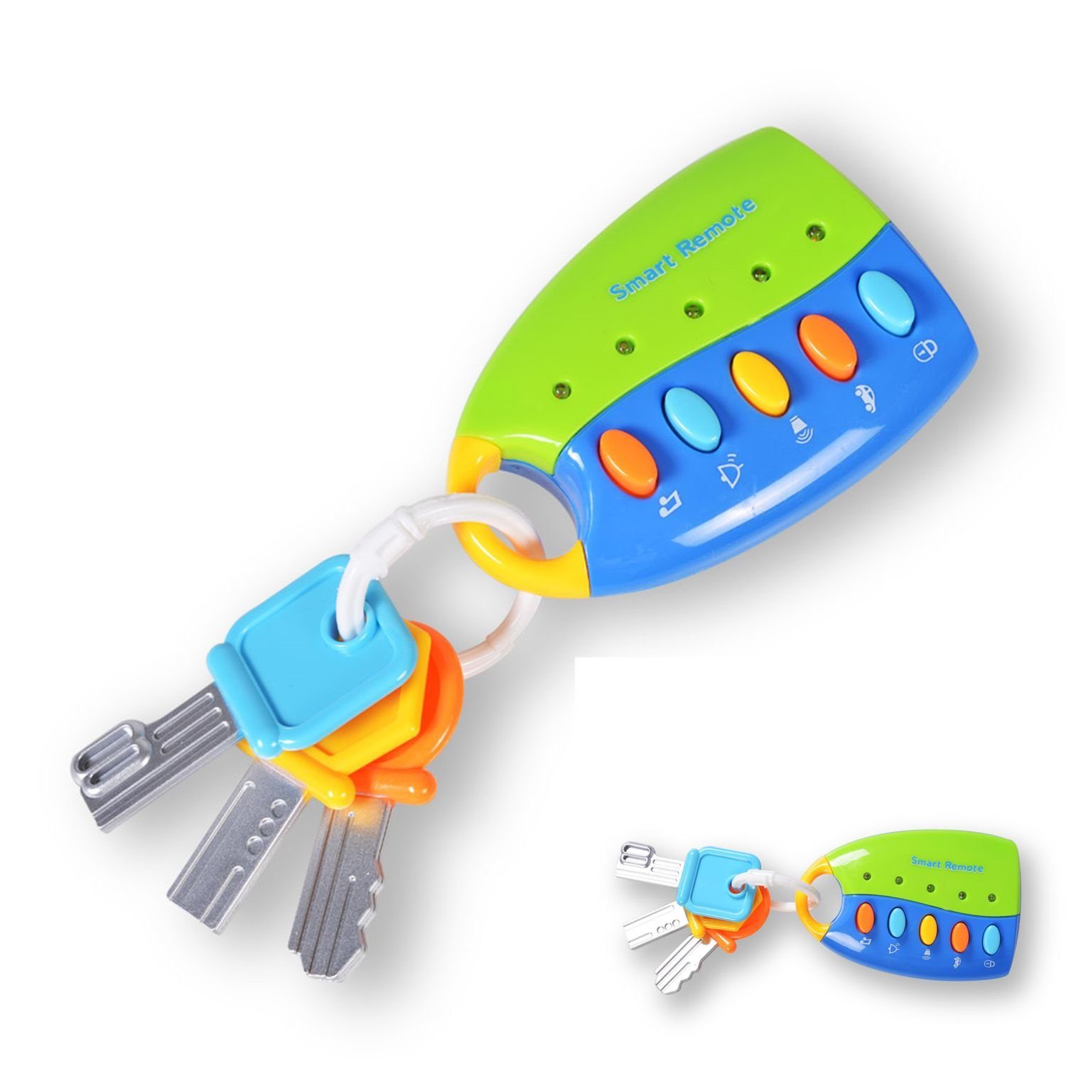 Moni Spielzeug-Musikinstrument Musikspielzeug Schlüsselbund, K999-80B Tasten, Musik, Licht, drei Schlüssel