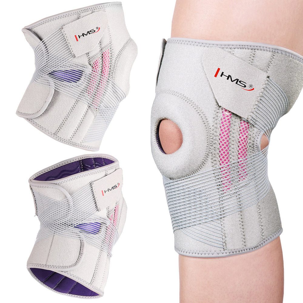 HMS Kniebandage Kniestütze Gelenkbandage Patellastütze (Spar-Set, 1-tlg., 49 x 25 cm weich), Klettverschluss, anatomisch, Patellastütze