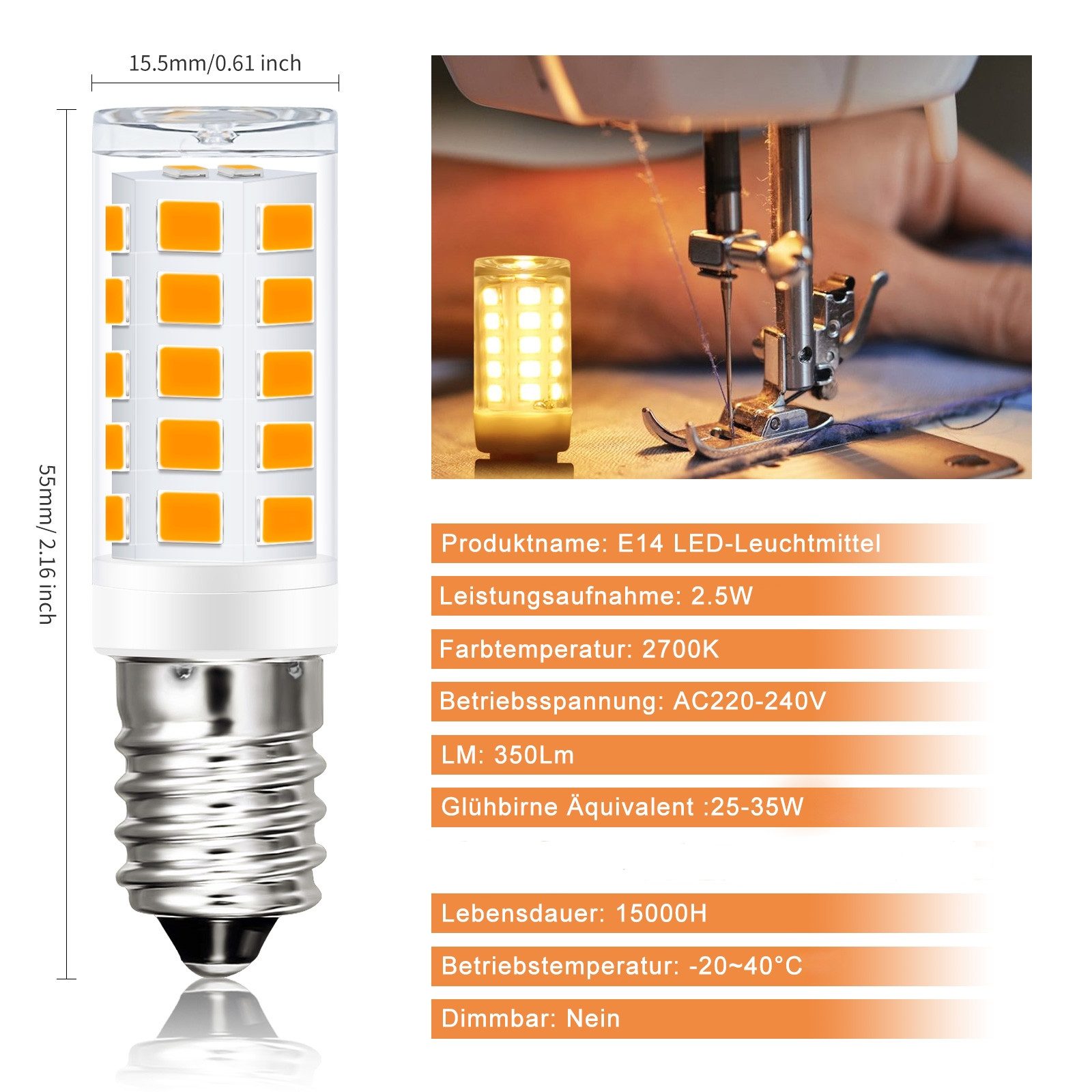 ZMH LED-Leuchtmittel E14 Vintage 8ER Glühbirne günstig online kaufen