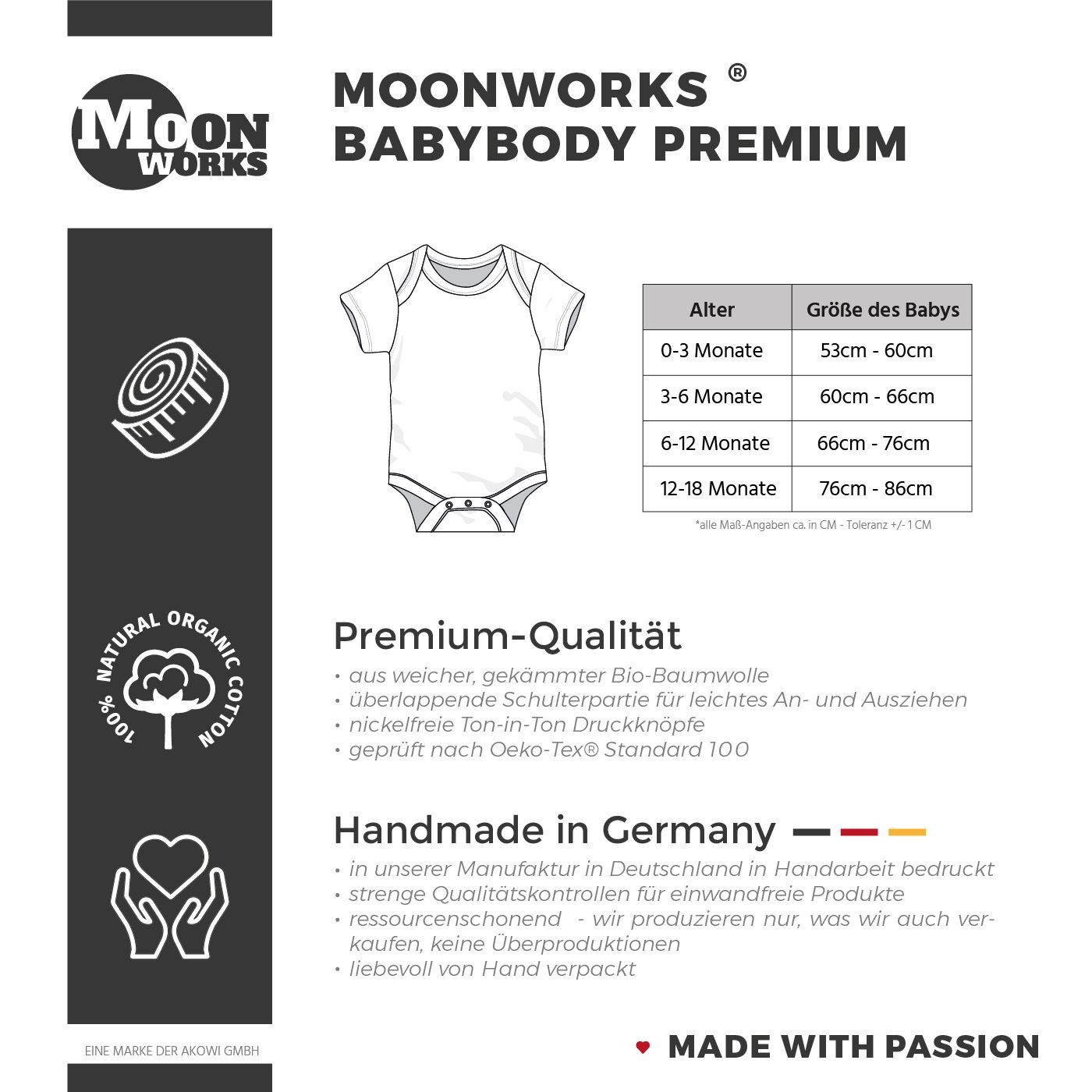 MoonWorks Body Baby Body T-Shirt kurzarm Bedruckt Fuchs lustige Tiere Tiermotive Fox
