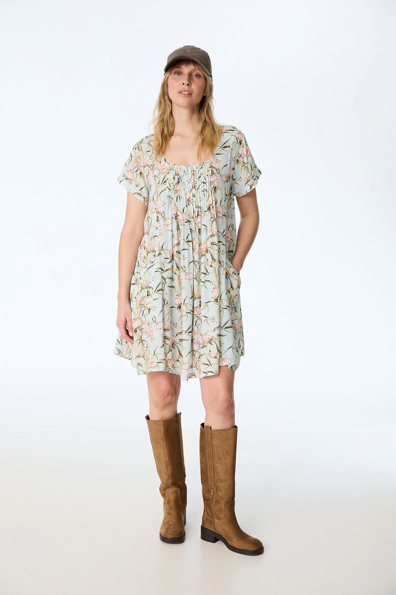 Himalaya Clothing Tunika Kleid Damen mit zartem floralem Muster atmungsakti günstig online kaufen