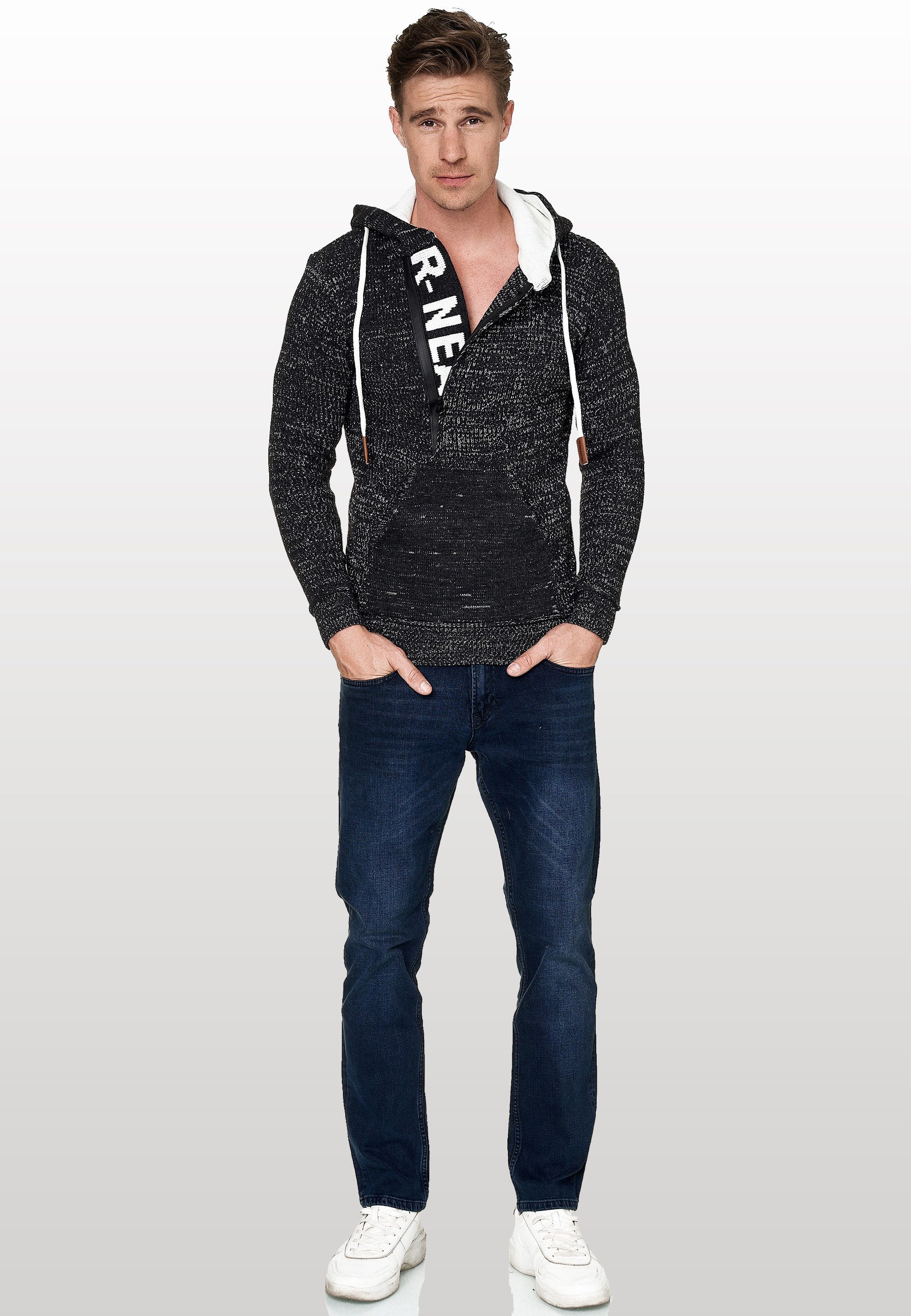 Rusty Neal Kapuzensweatshirt mit stylischem Ausschnitt